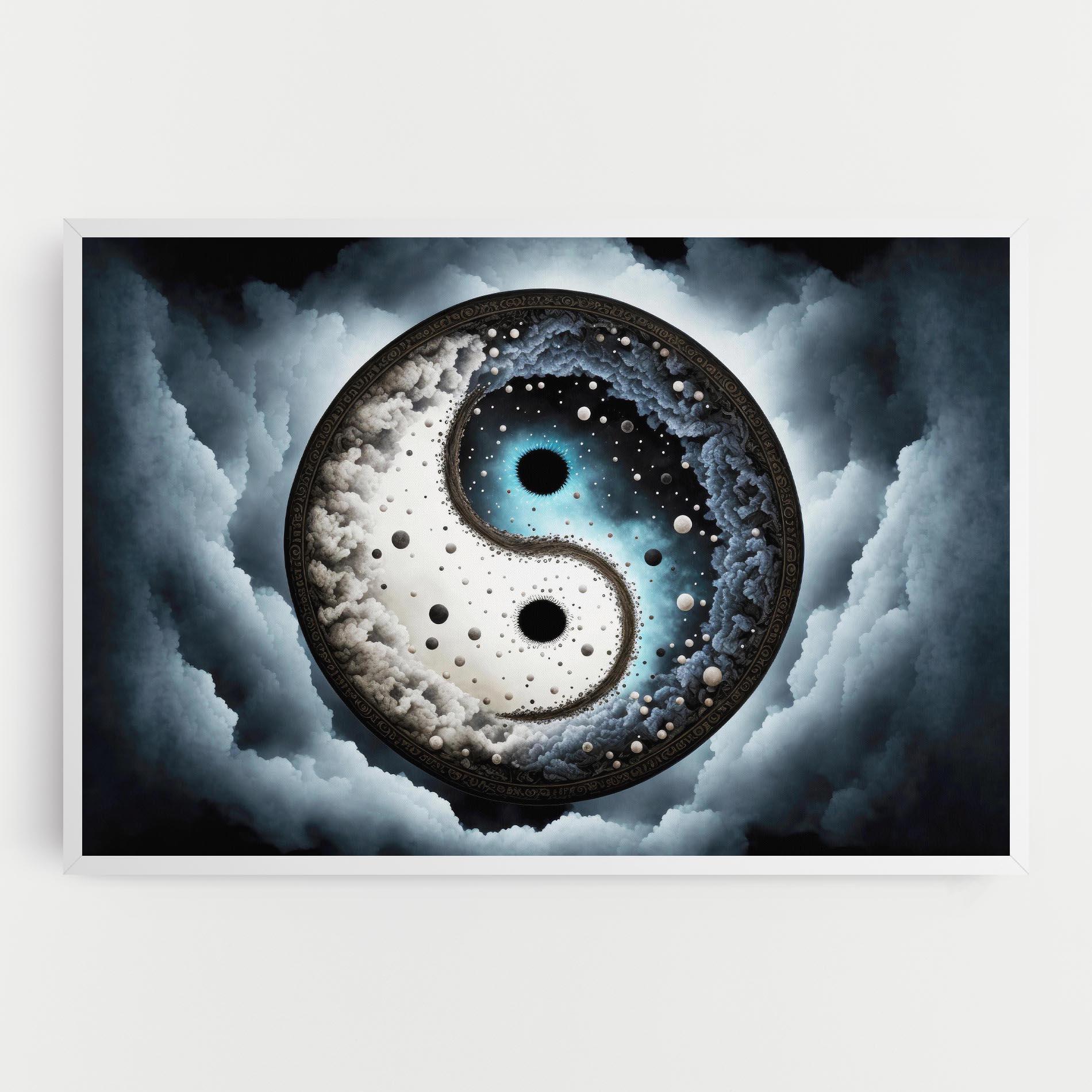 Leinwandbild Black Blue Yinyang mockup 0