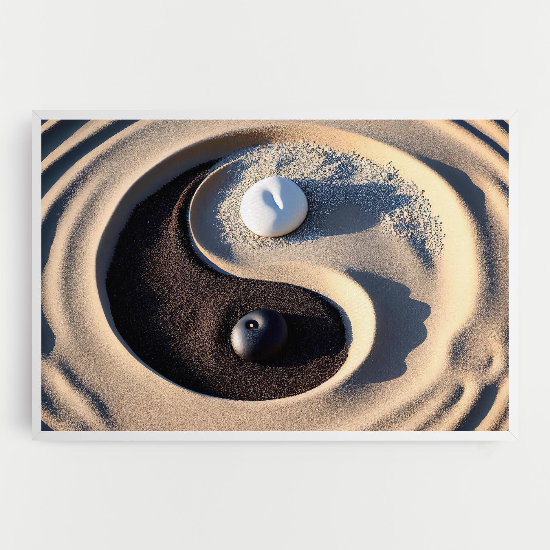 Leinwandbild Black Sand Yinyang mockup 0