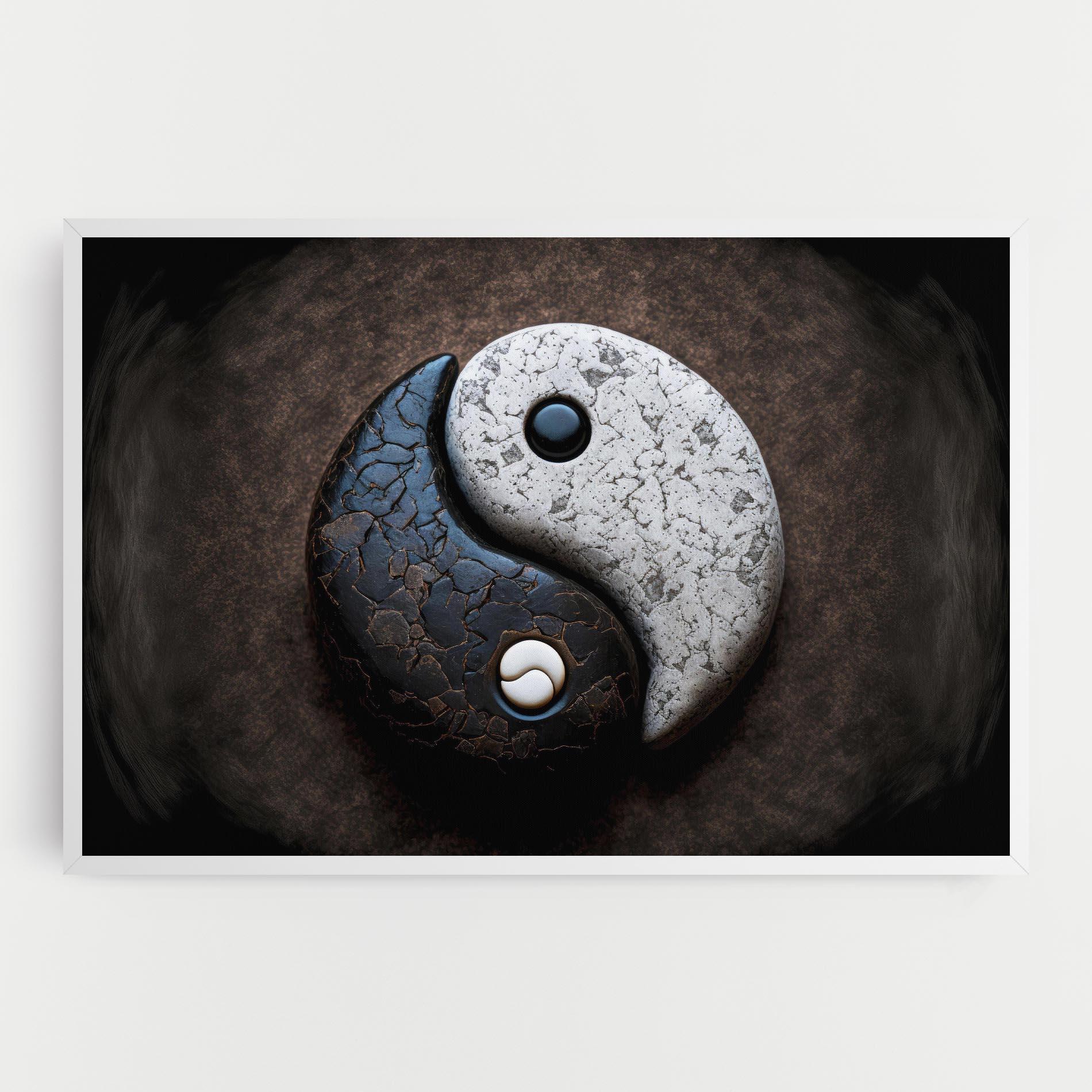 Leinwandbild Black Stone Yinyang mockup 0