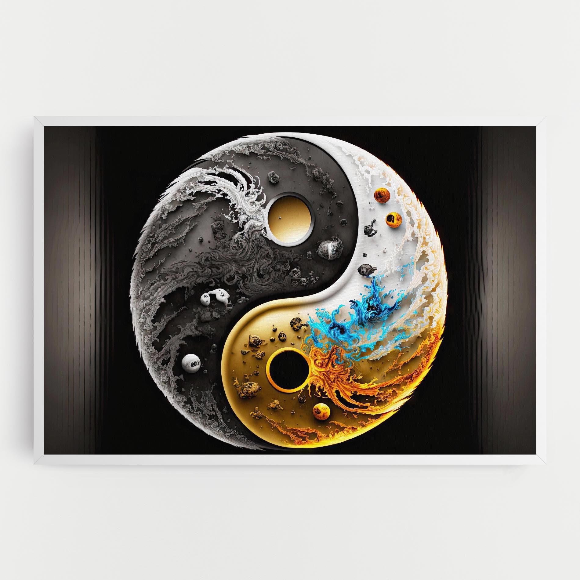 Leinwandbild Black Yellow Yinyang mockup 0