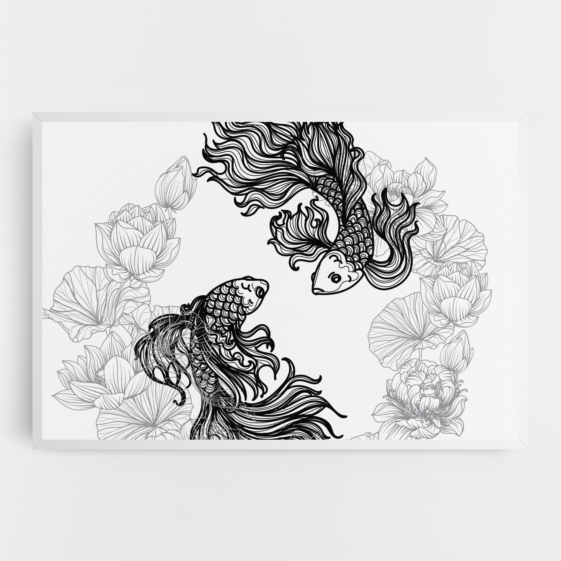 Leinwandbild Fish Yinyang mockup 0