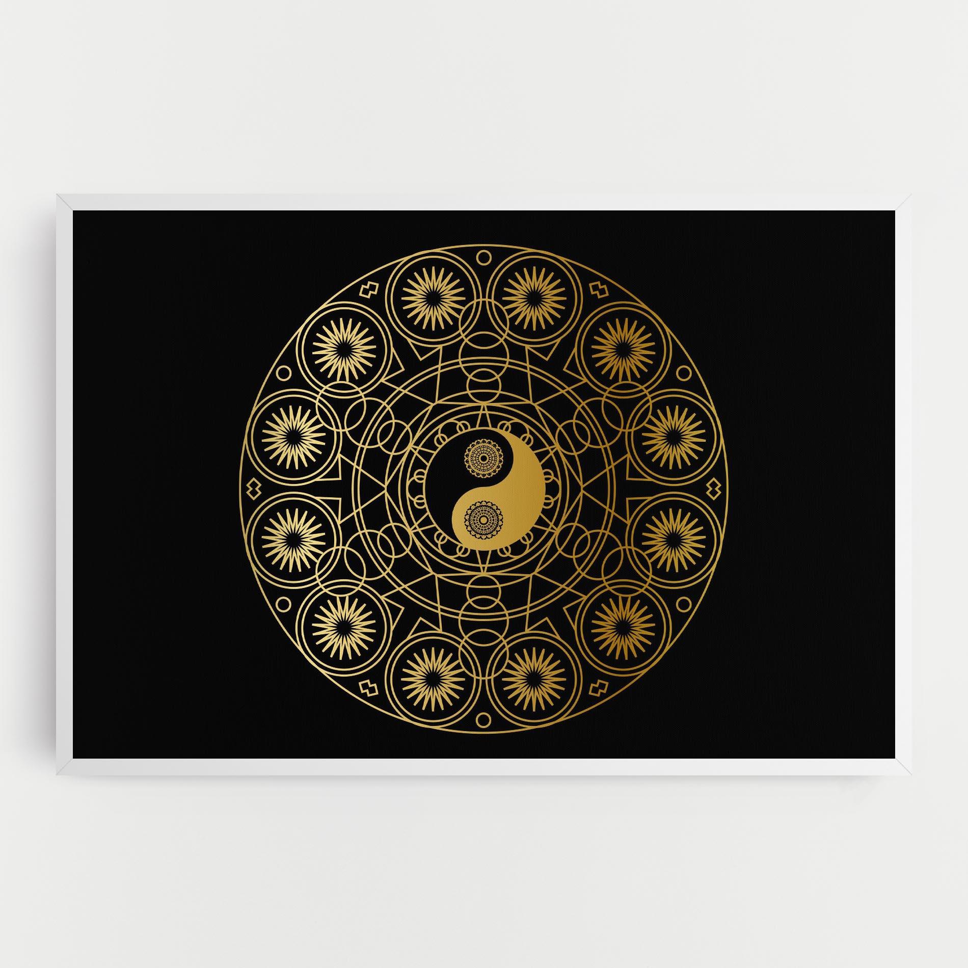 Leinwandbild Gold Meditation Mandala mockup 0