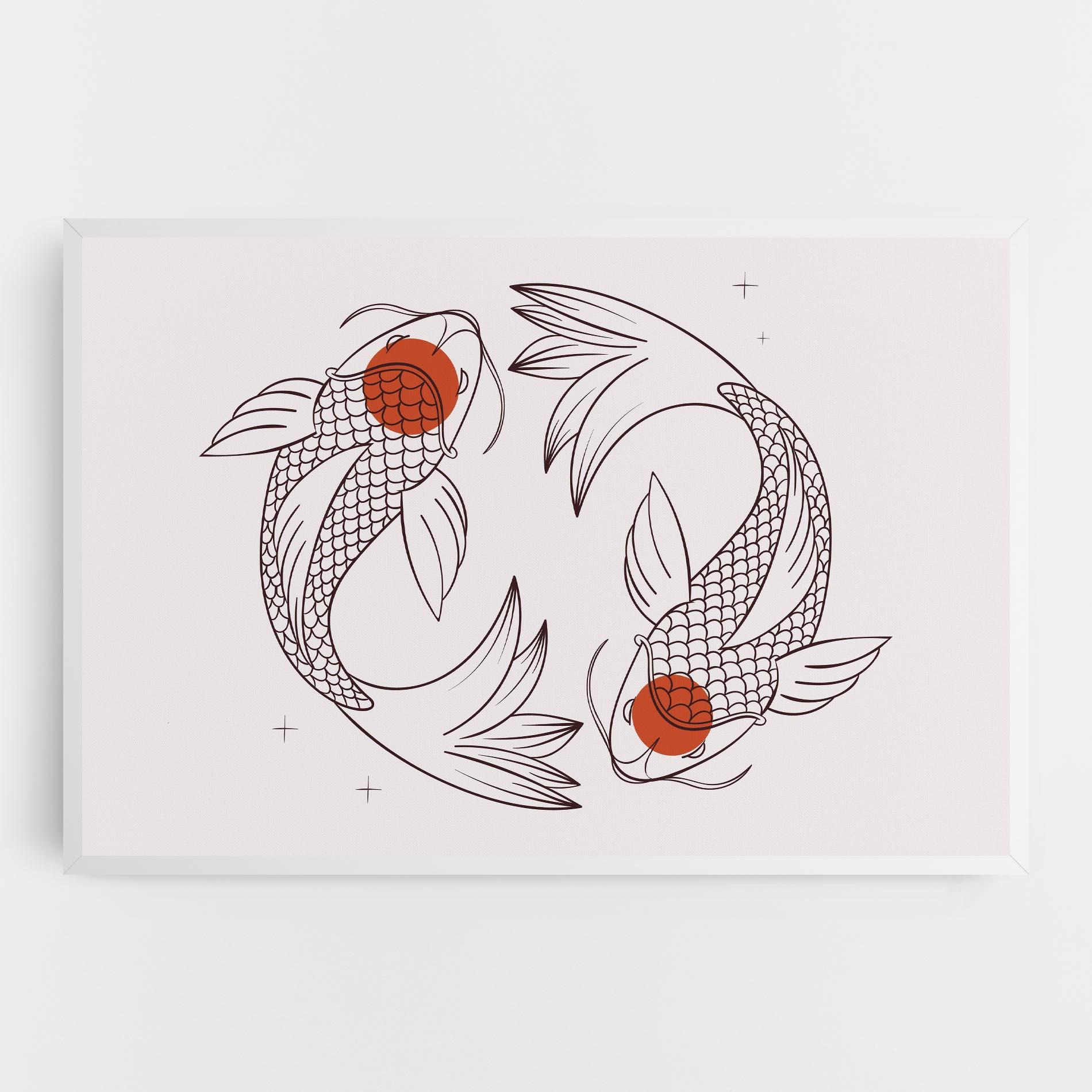 Leinwandbild Koi Yinyang Art mockup 0