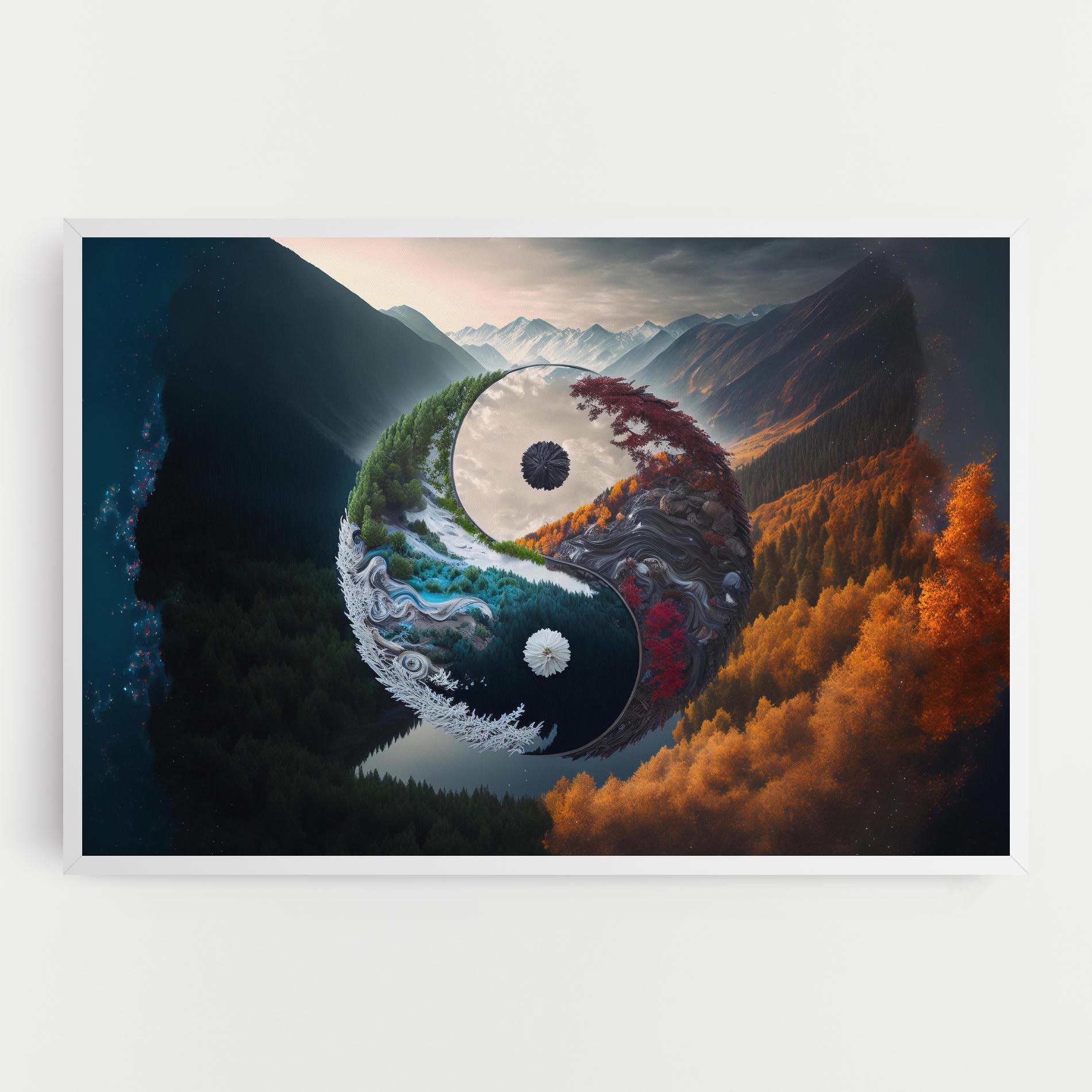 Leinwandbild Mountain Yinyang mockup 0