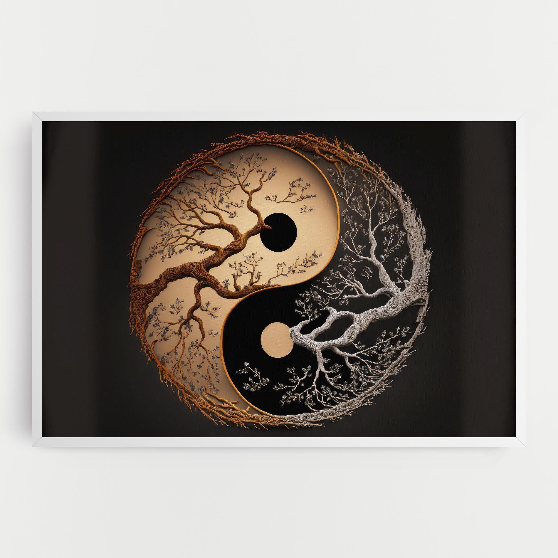 Leinwandbild Old Tree Yinyang mockup 0