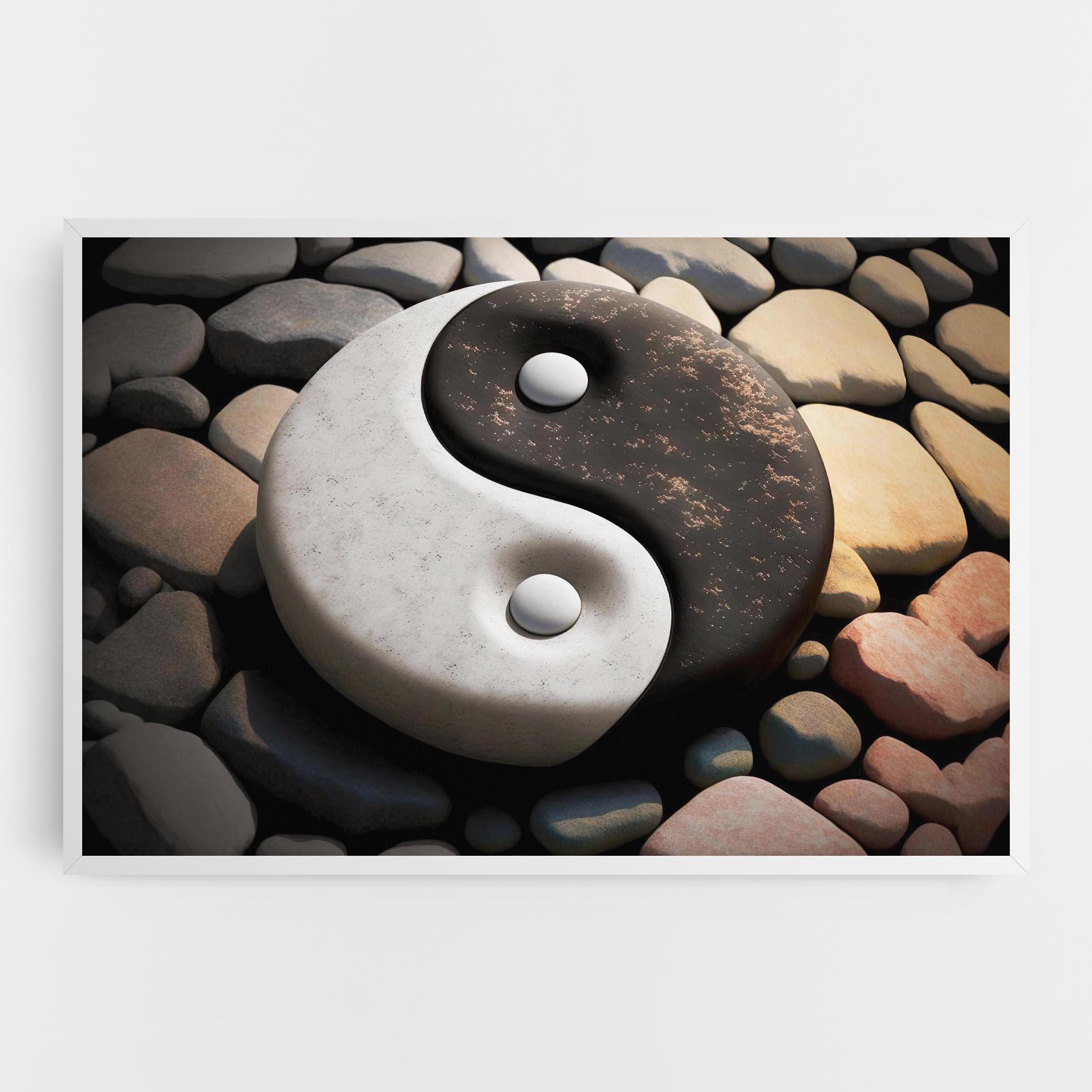 Leinwandbild Stone Yinyang mockup 0