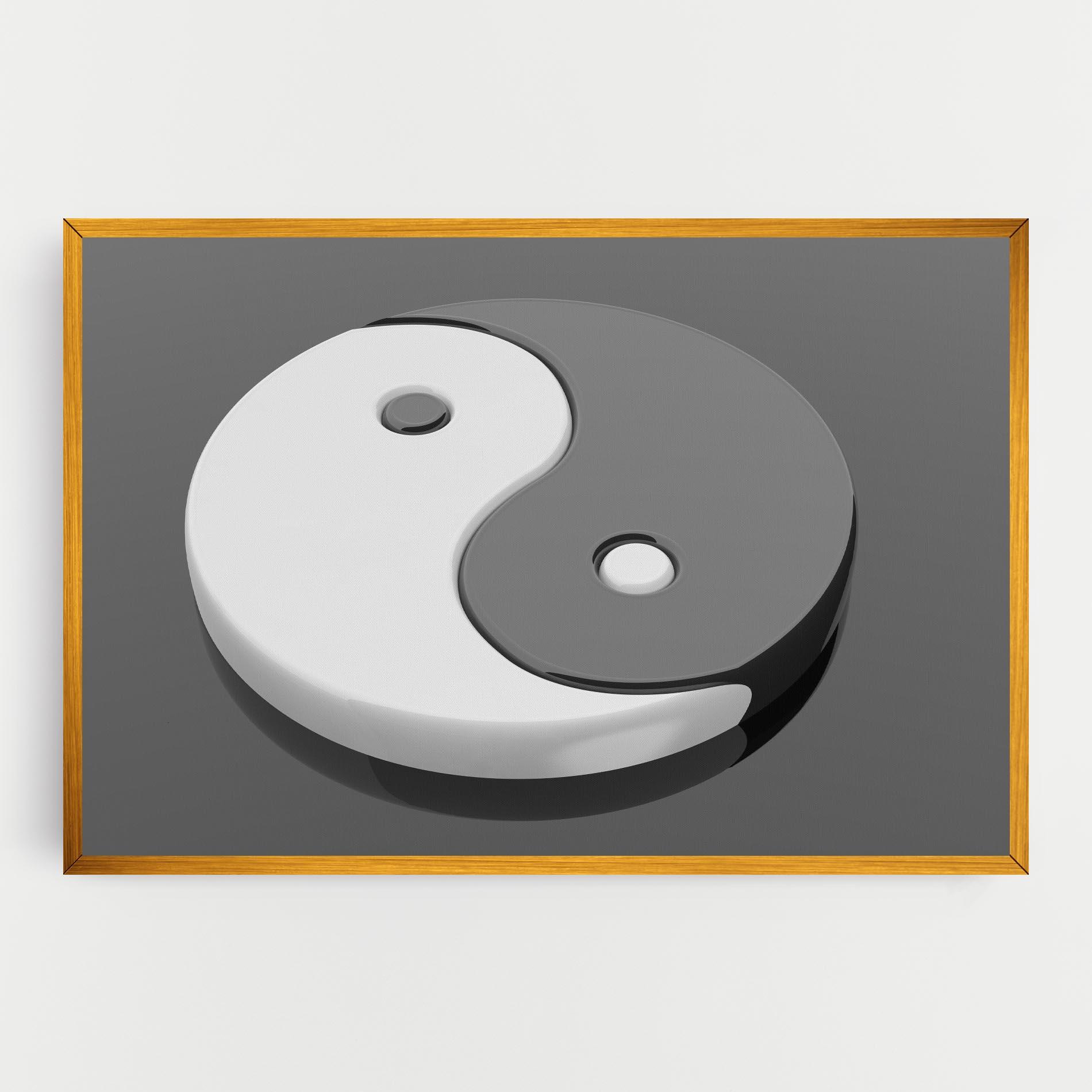 Leinwandbild 3d Yinyang mockup 0