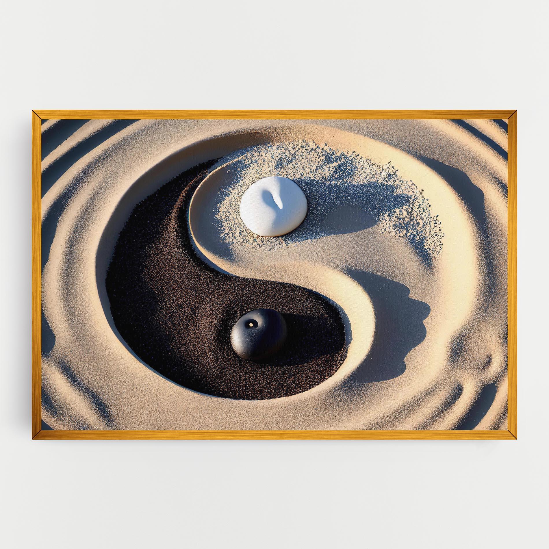 Leinwandbild Black Sand Yinyang mockup 0