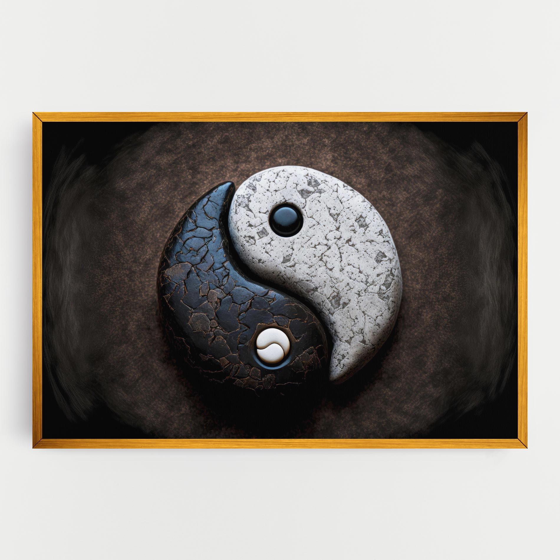 Leinwandbild Black Stone Yinyang mockup 0