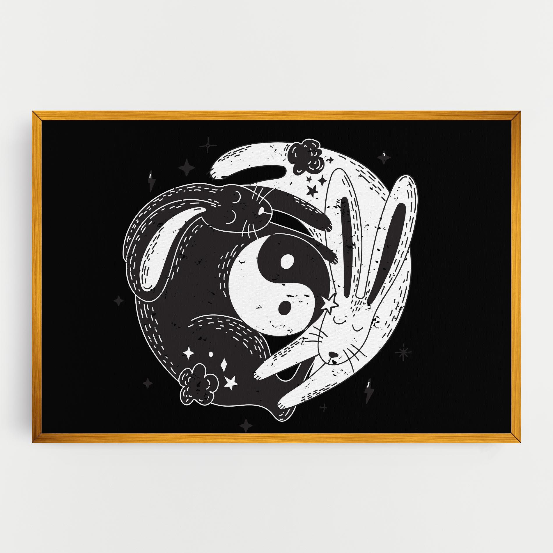 Leinwandbild Bunny Yinyang mockup 0