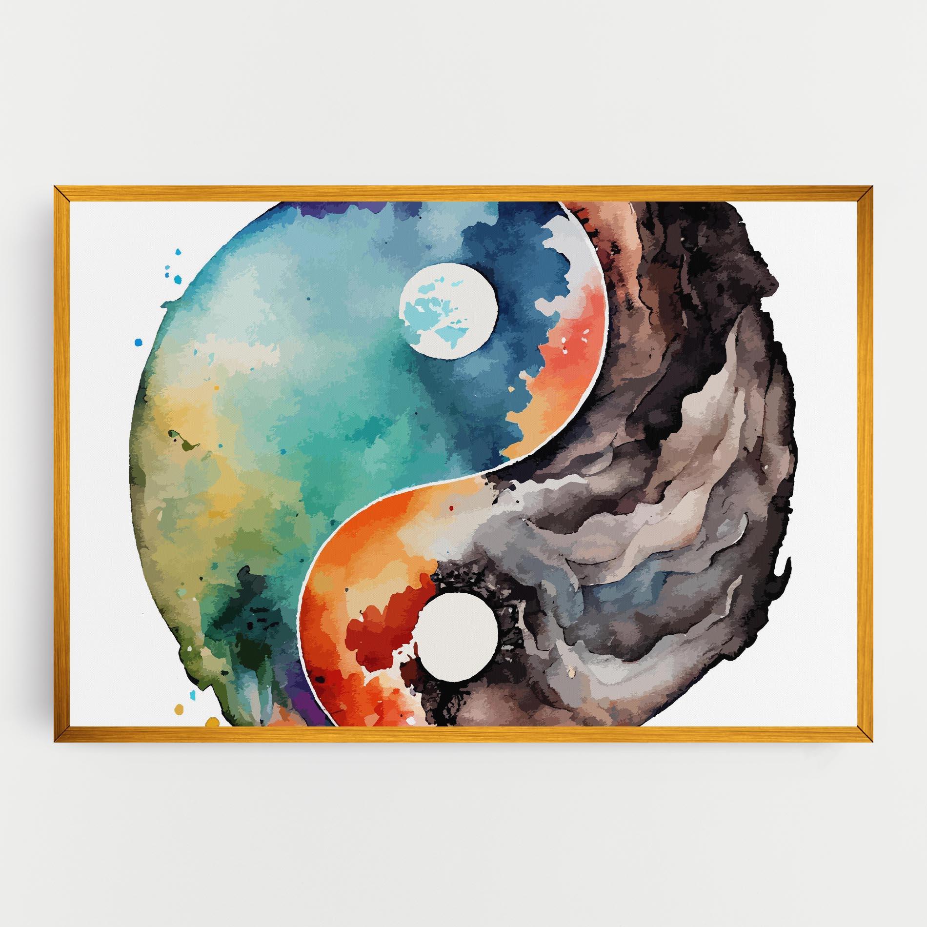 Leinwandbild Earth Yinyang Art mockup 0