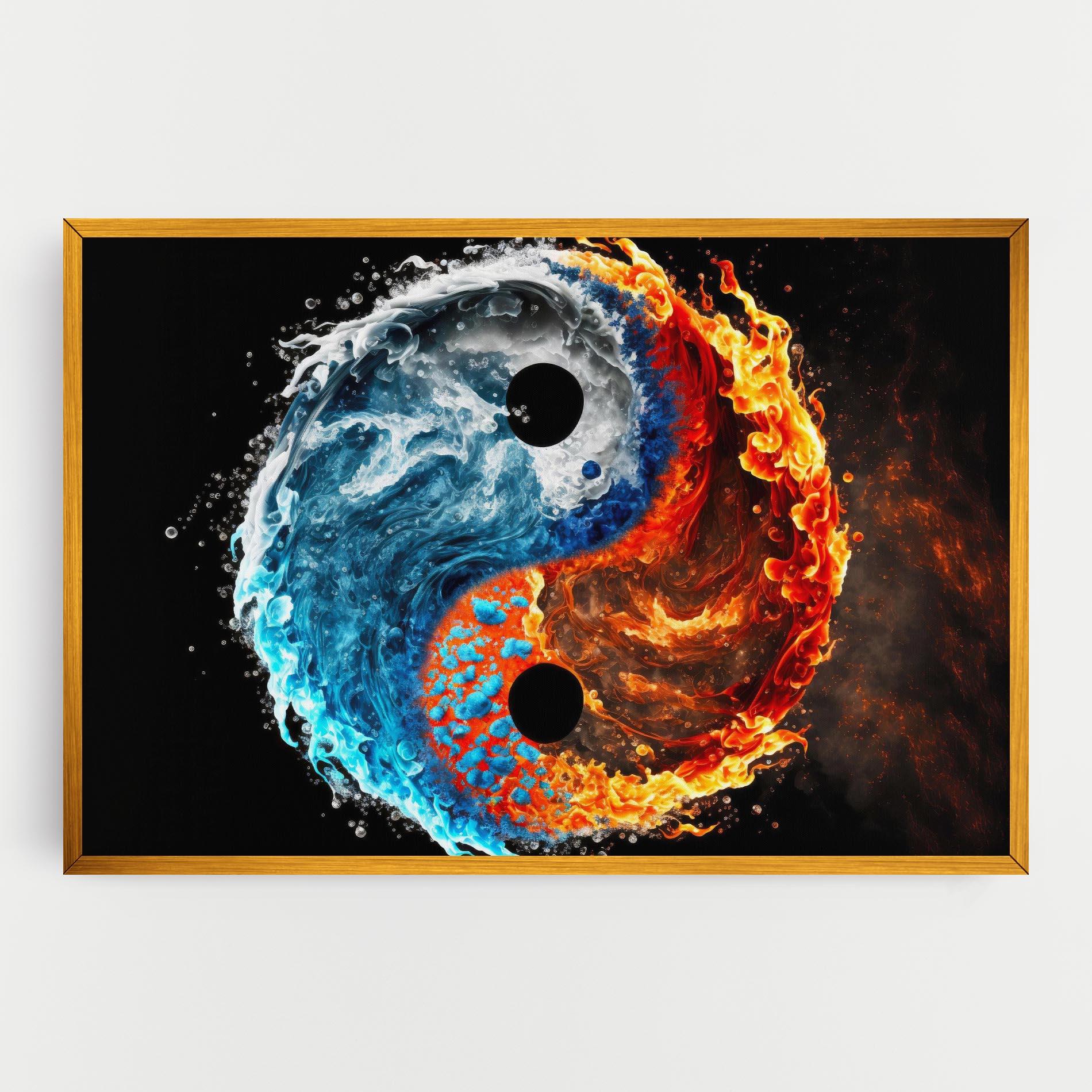 Leinwandbild Fire Water Yin Yang mockup 0