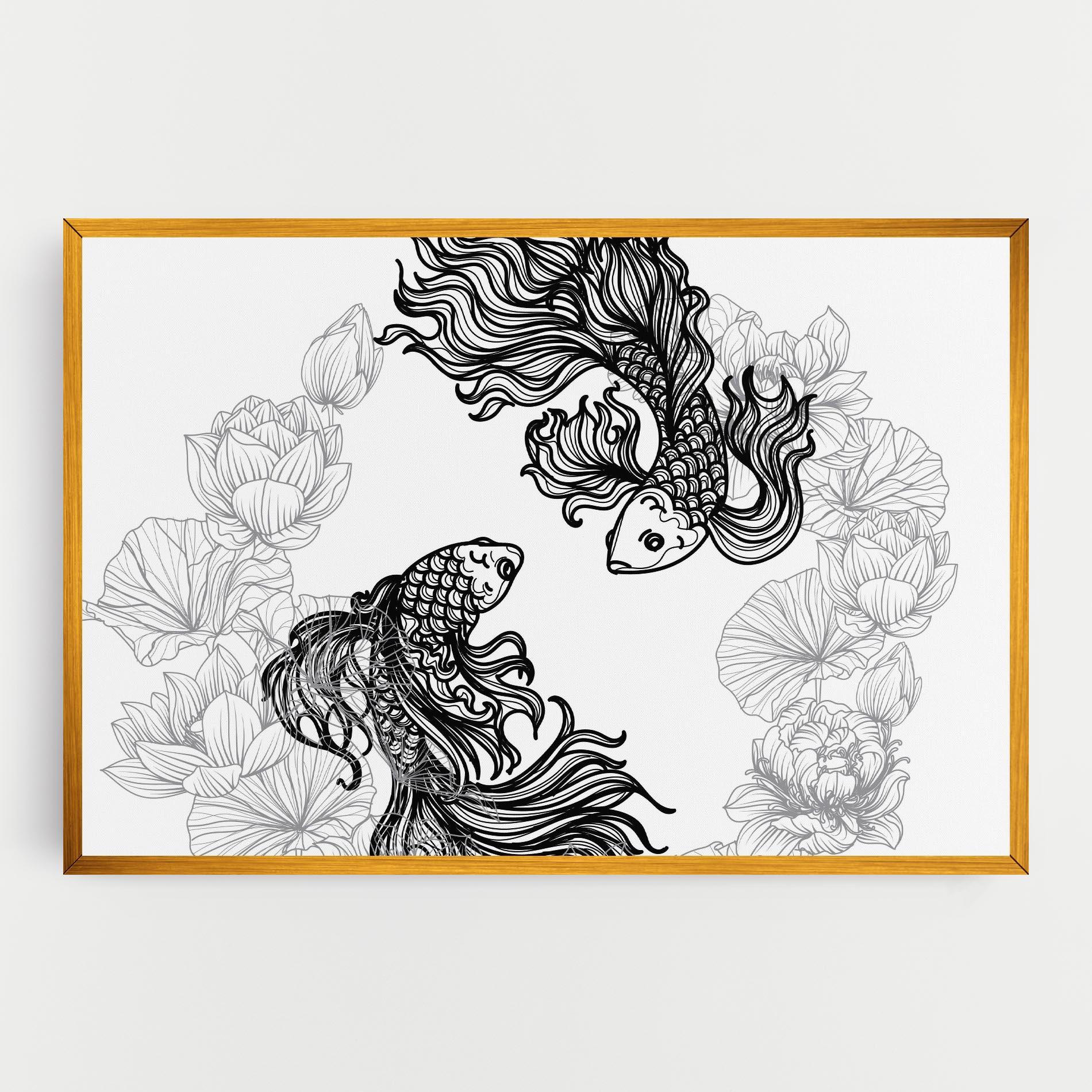 Leinwandbild Fish Yinyang mockup 0