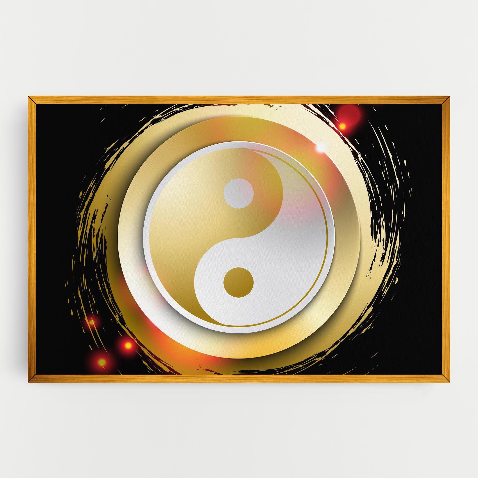 Leinwandbild Gold Light Yinyang mockup 0