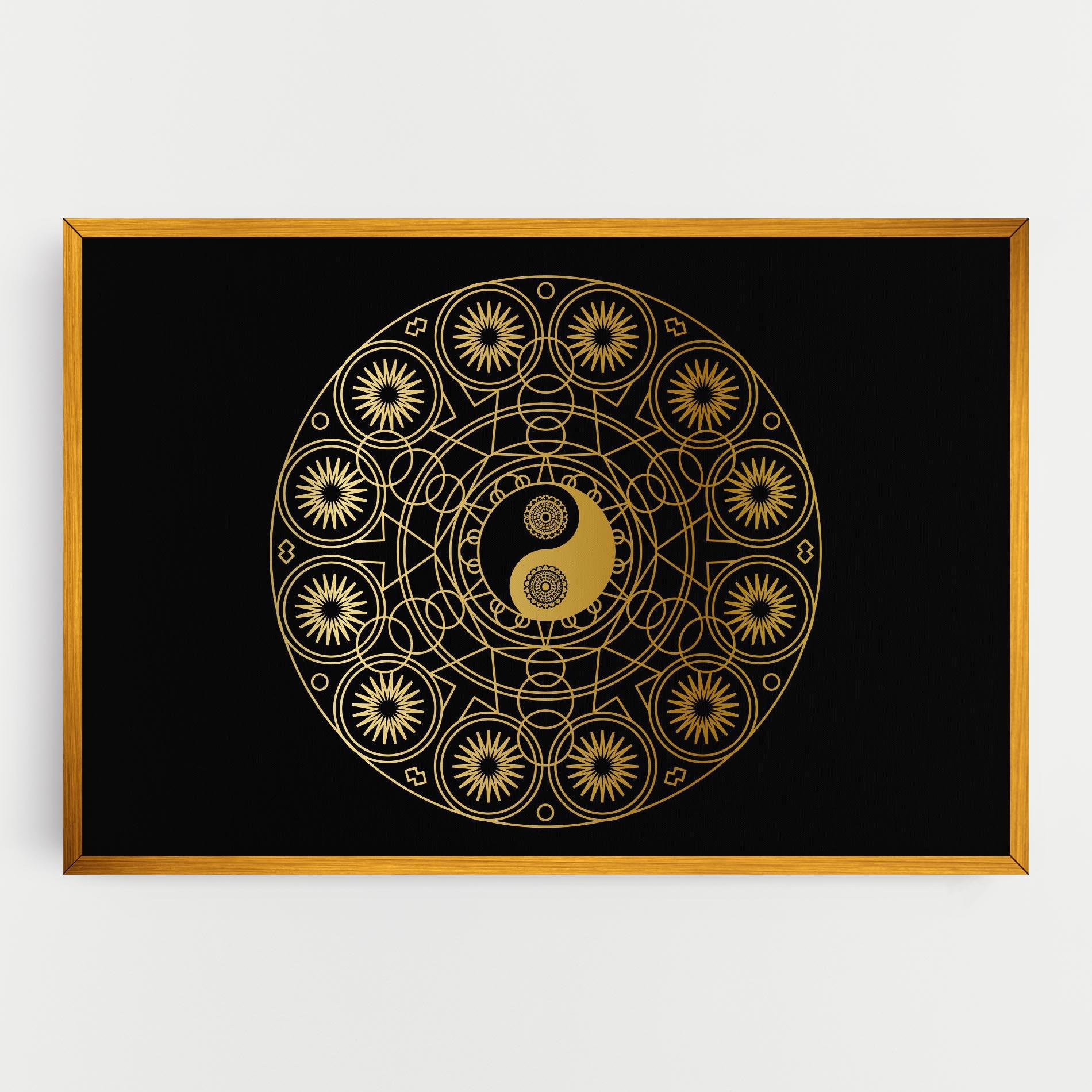 Leinwandbild Gold Meditation Mandala mockup 0