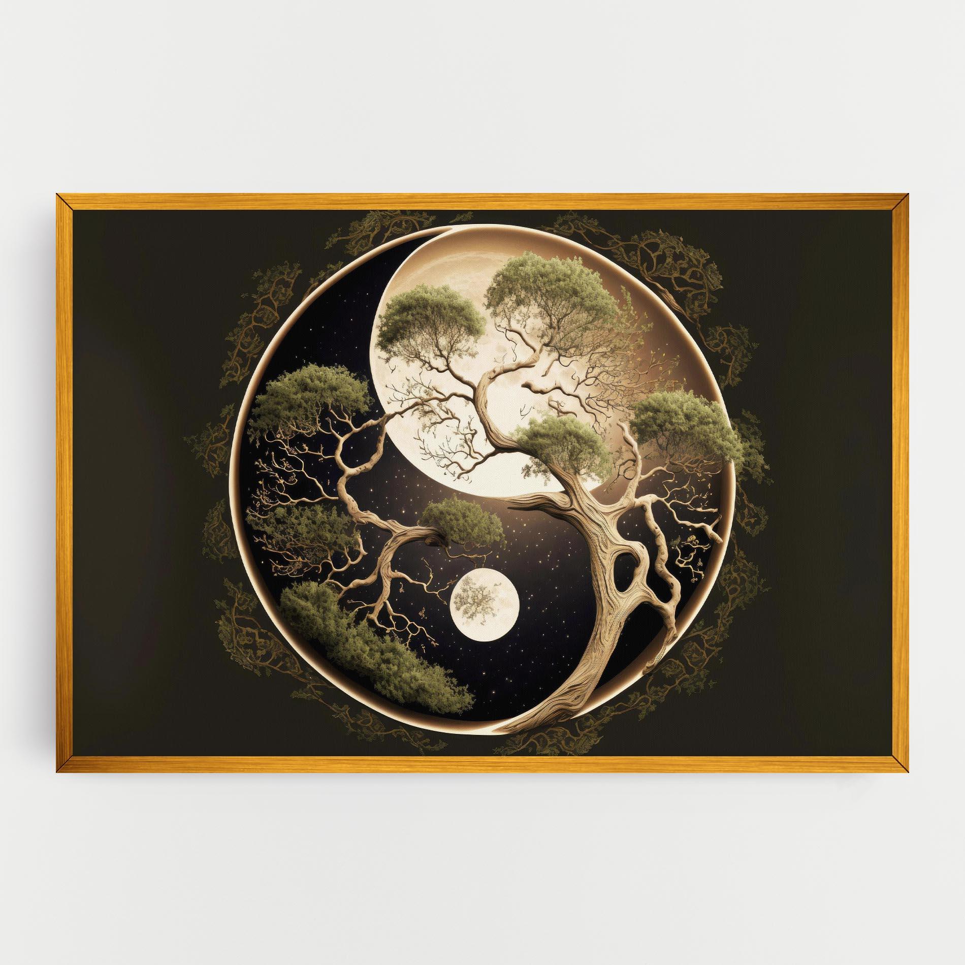 Leinwandbild Green Tree Yinyang mockup 0