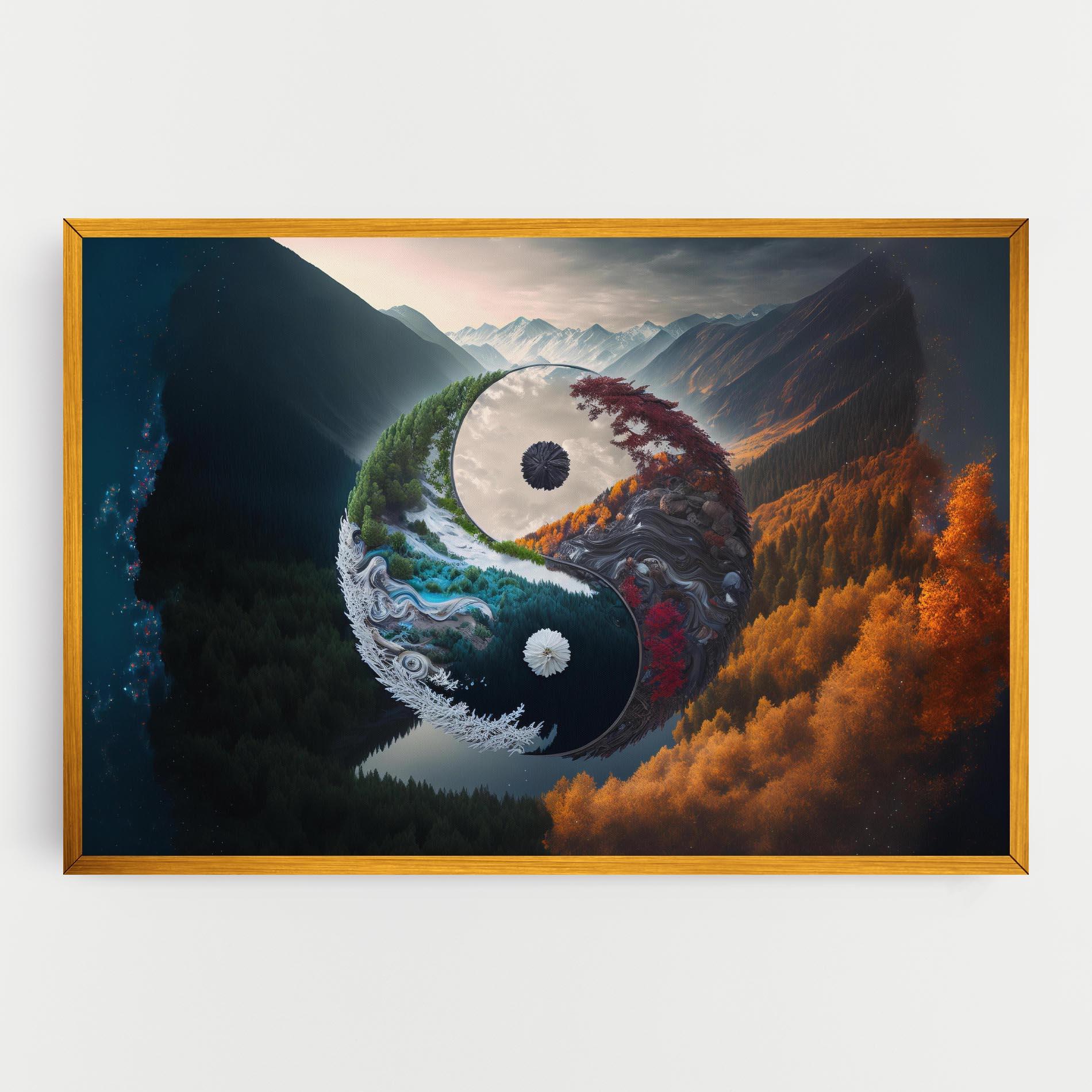 Leinwandbild Mountain Yinyang mockup 0