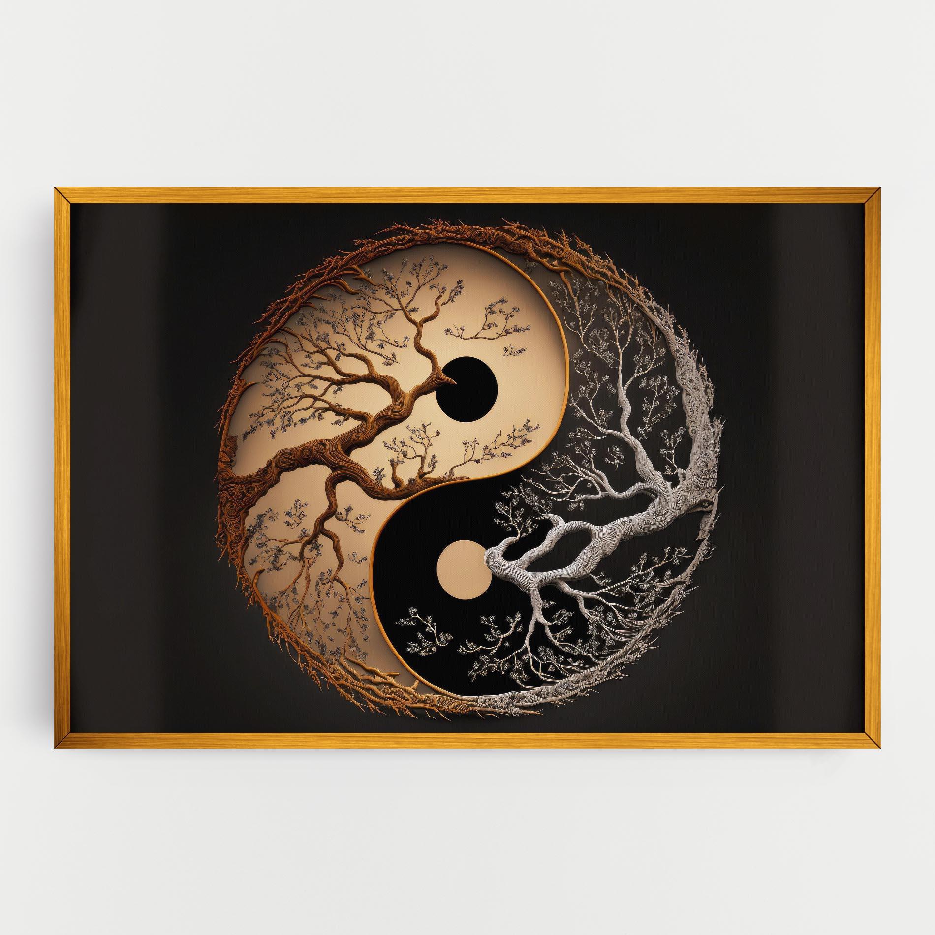 Leinwandbild Old Tree Yinyang mockup 0