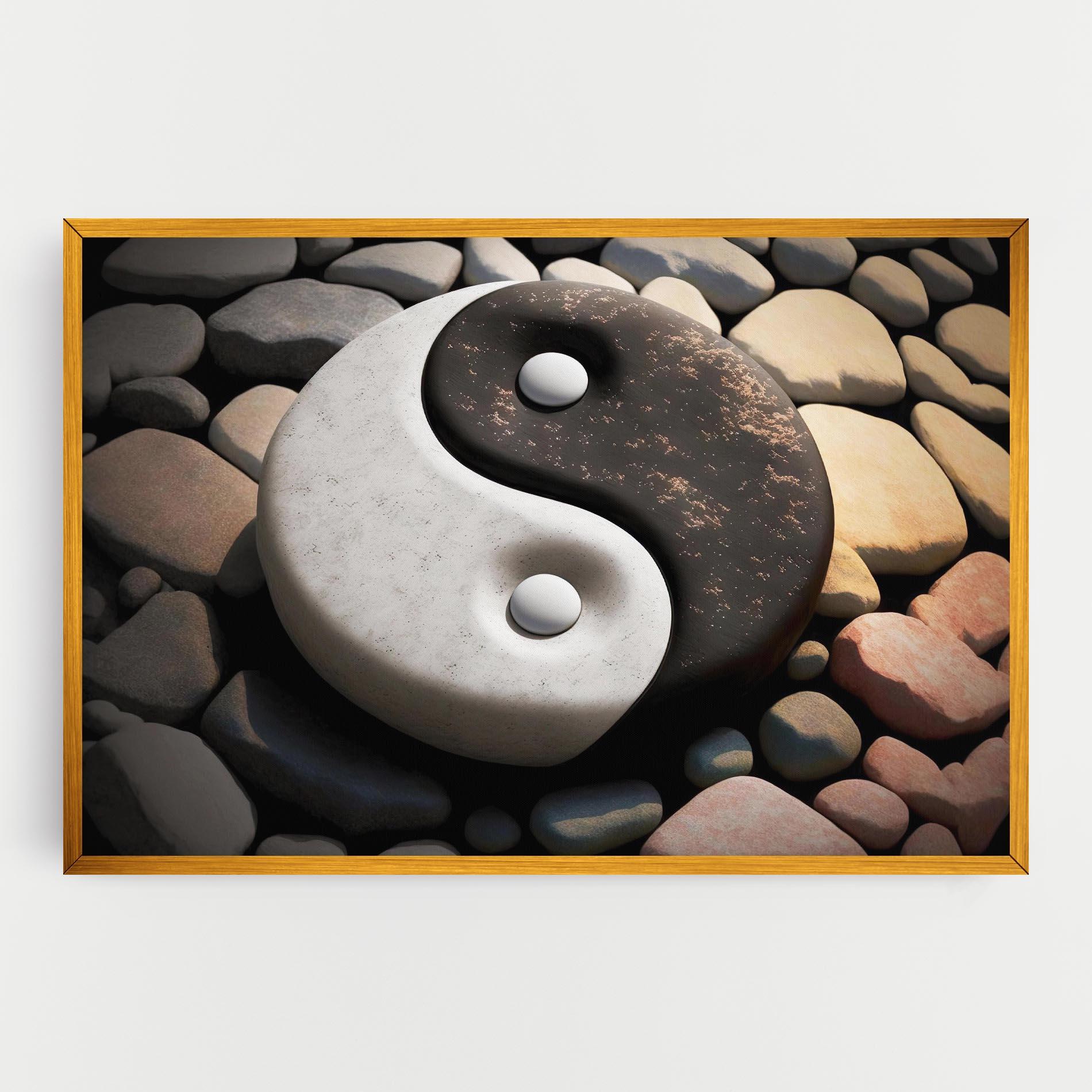 Leinwandbild Stone Yinyang mockup 0