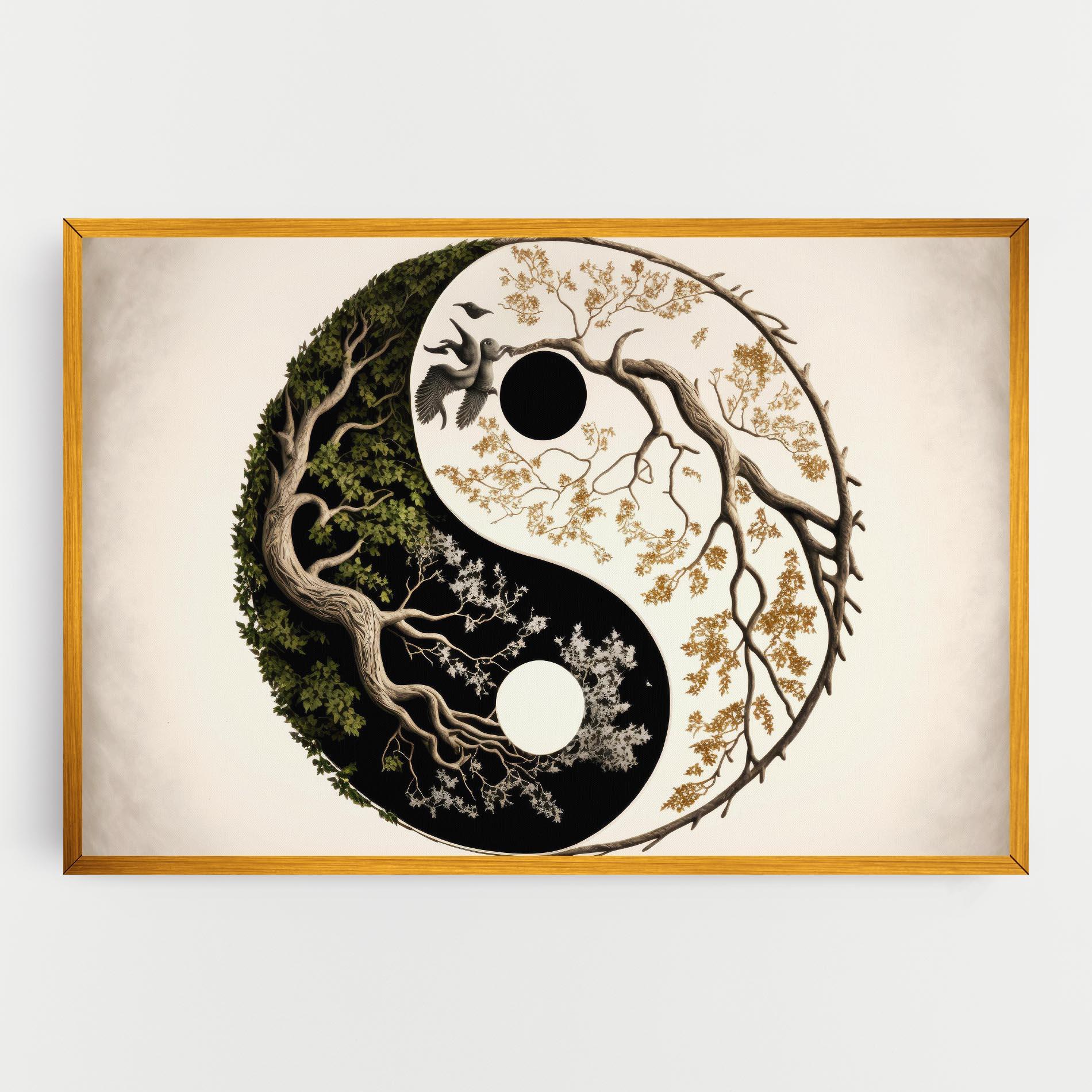 Leinwandbild Tree Yinyang mockup 0