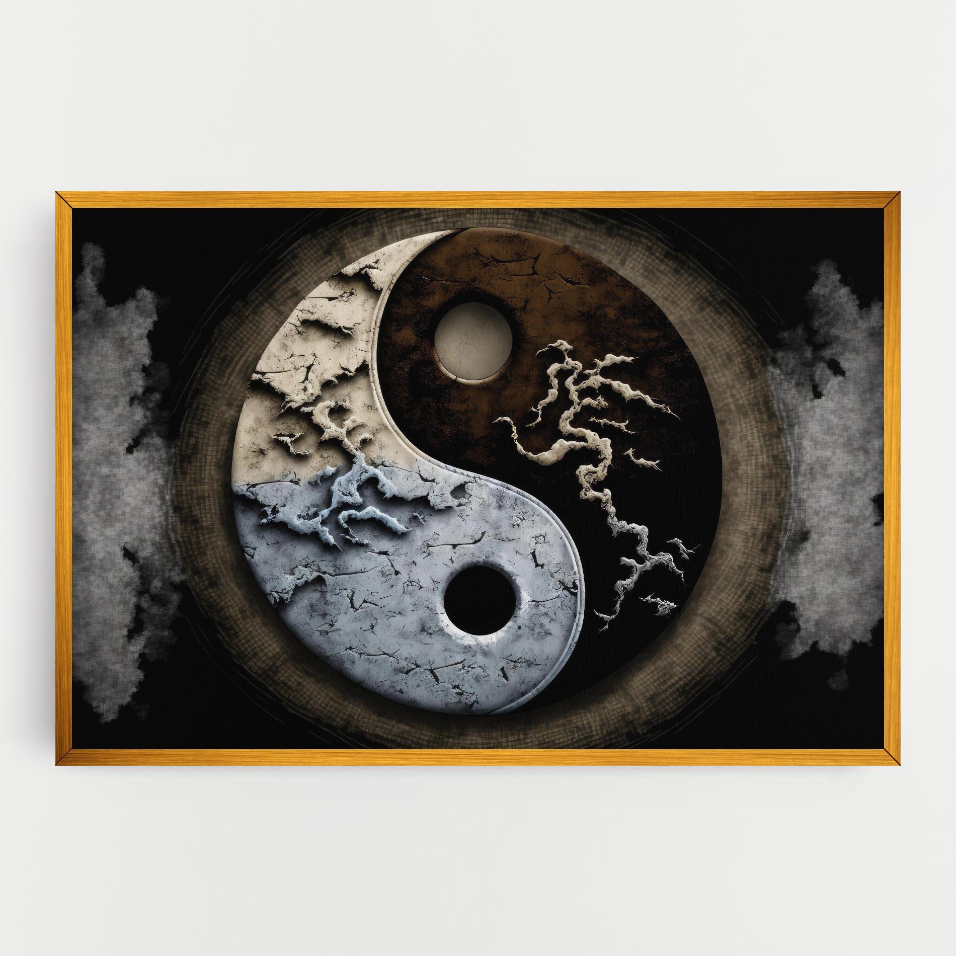 Leinwandbild Vintage Yinyang mockup 0