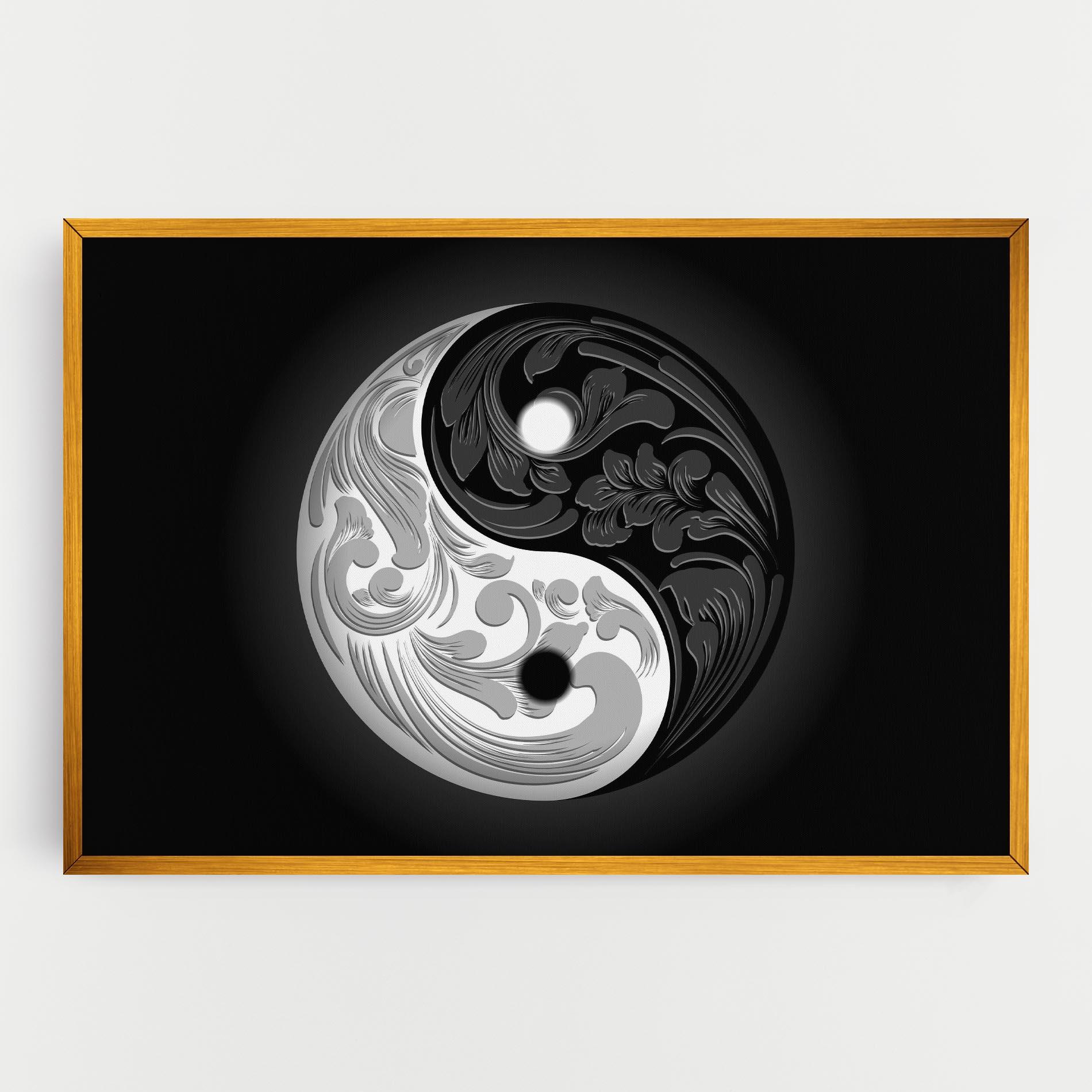 Leinwandbild Yinyang Grey mockup 0