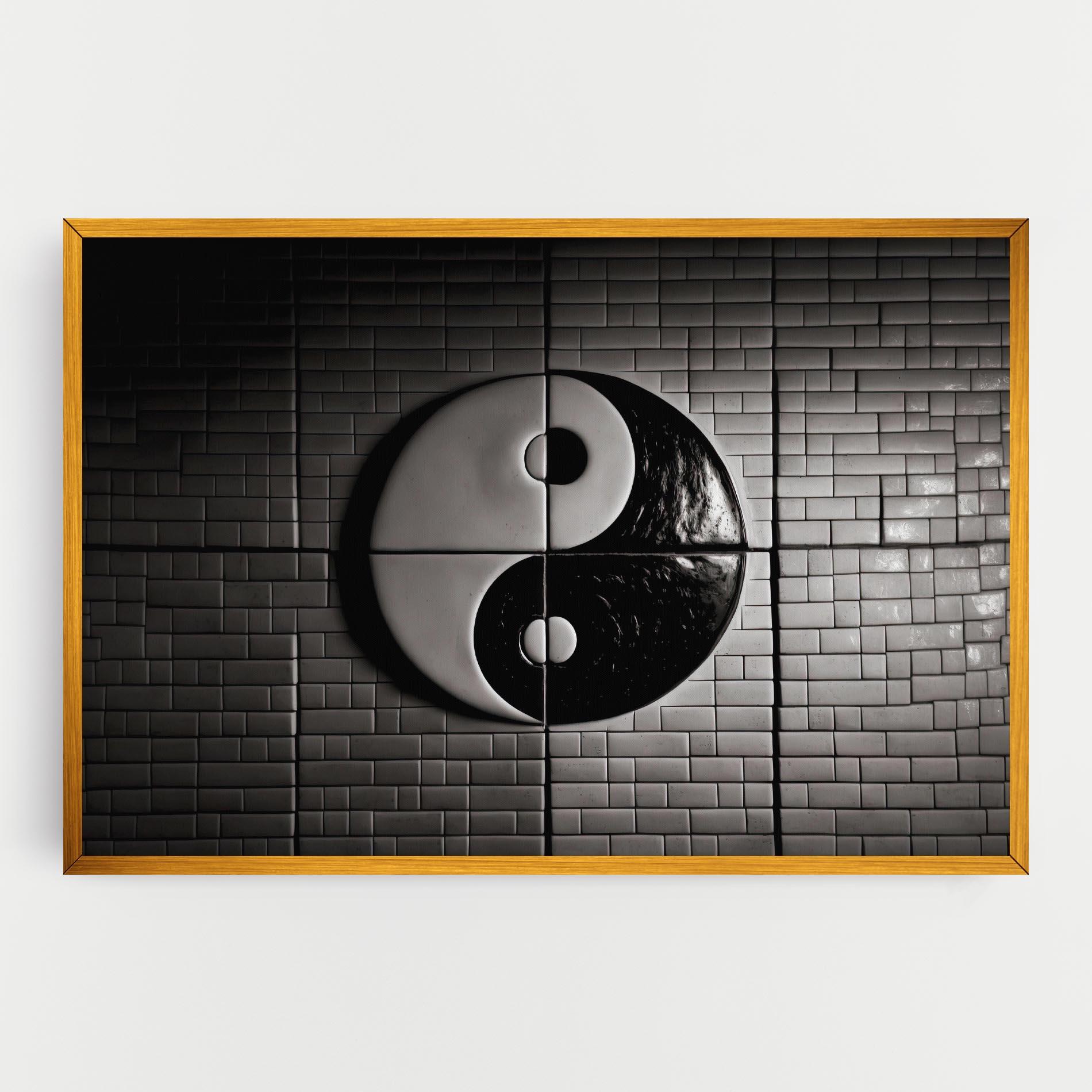 Leinwandbild Yinyang Tiles Wall mockup 0