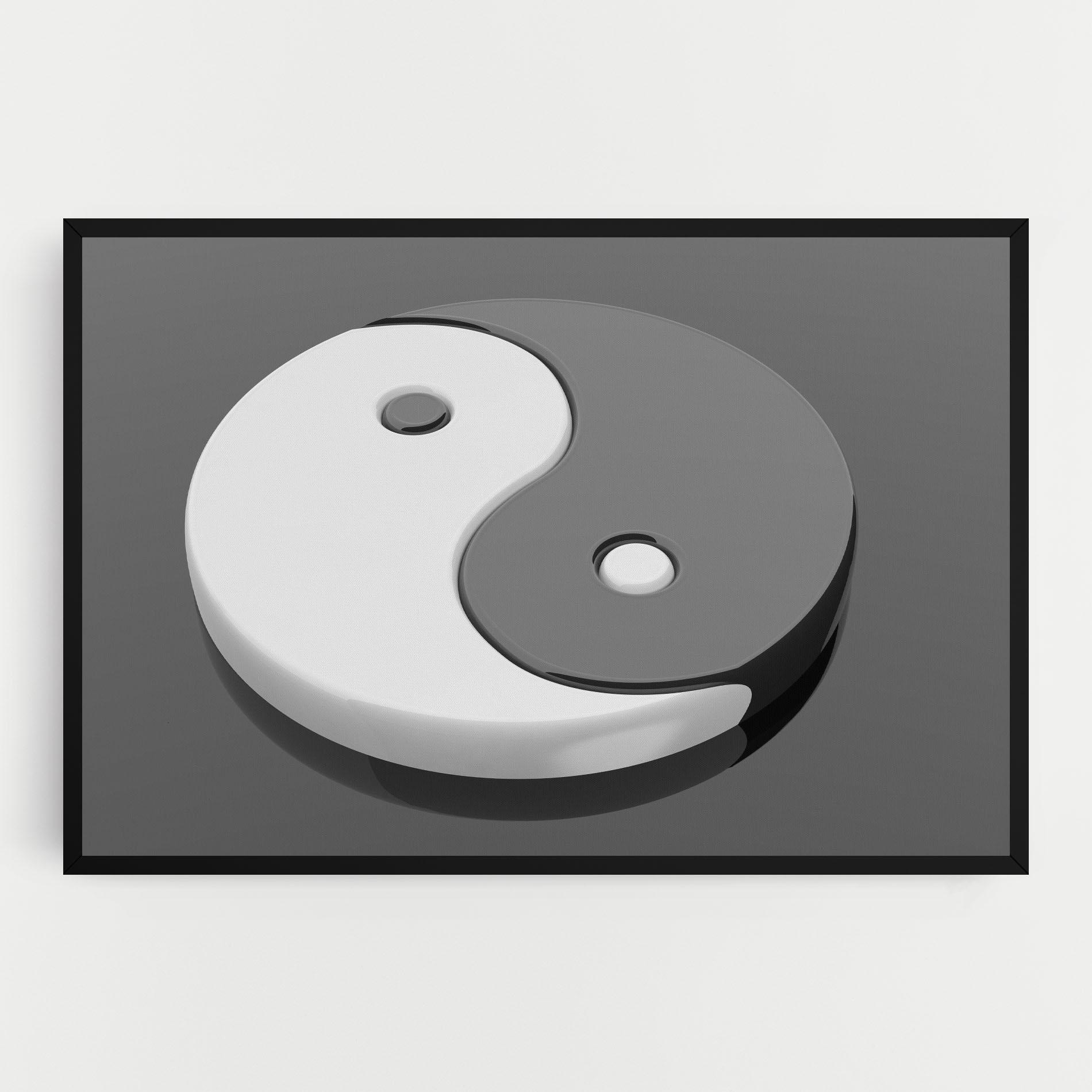 Leinwandbild 3d Yinyang mockup 0