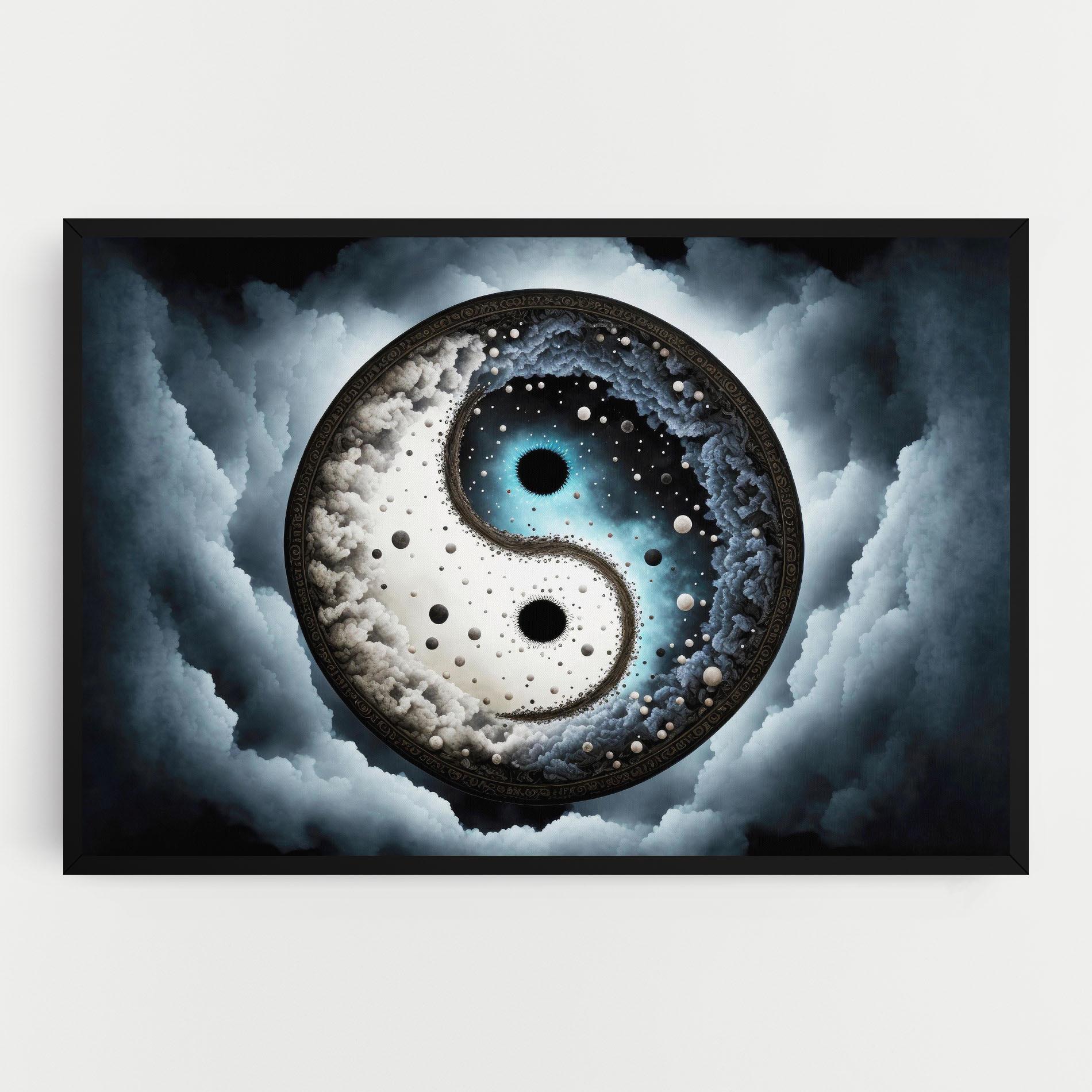 Leinwandbild Black Blue Yinyang mockup 0