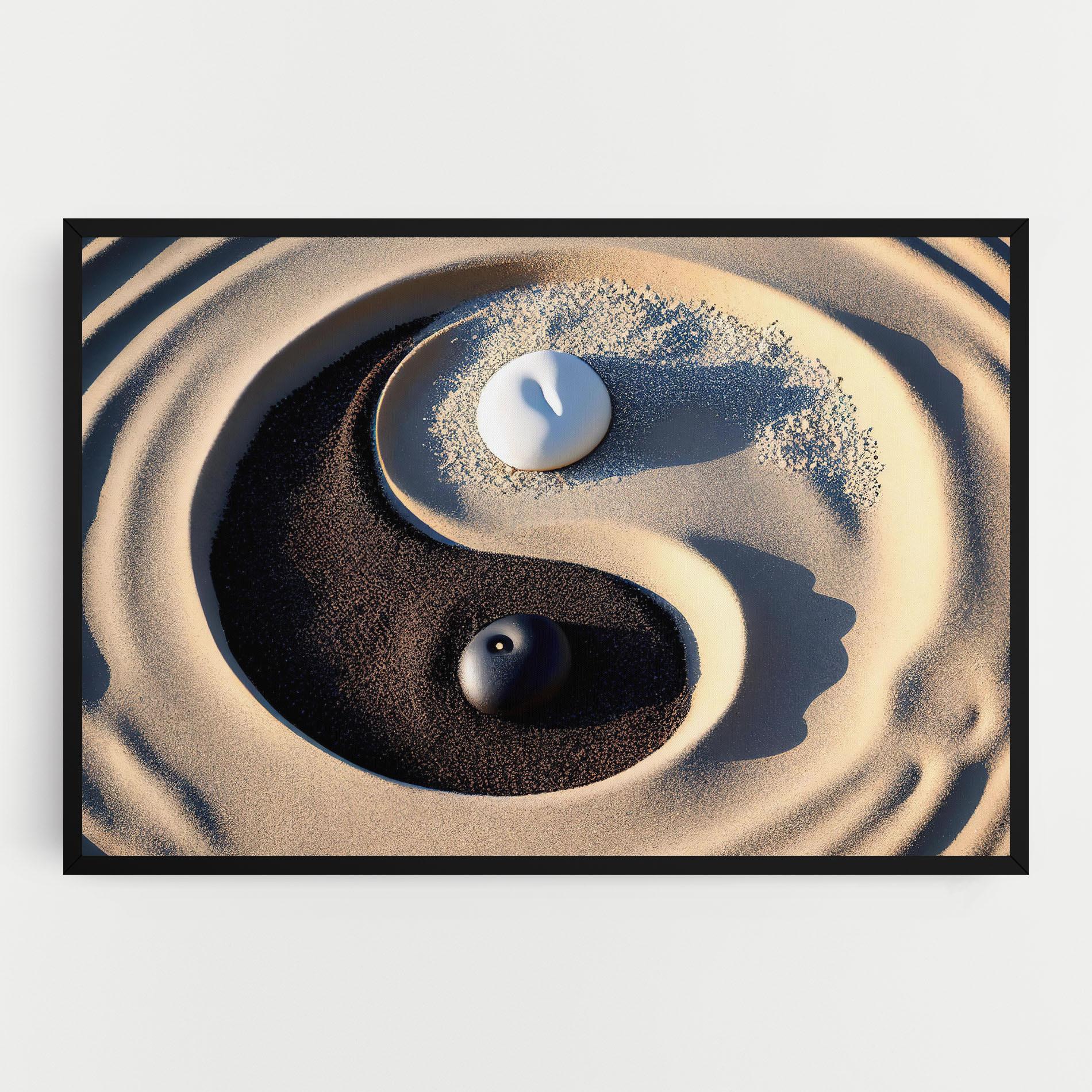 Leinwandbild Black Sand Yinyang mockup 0