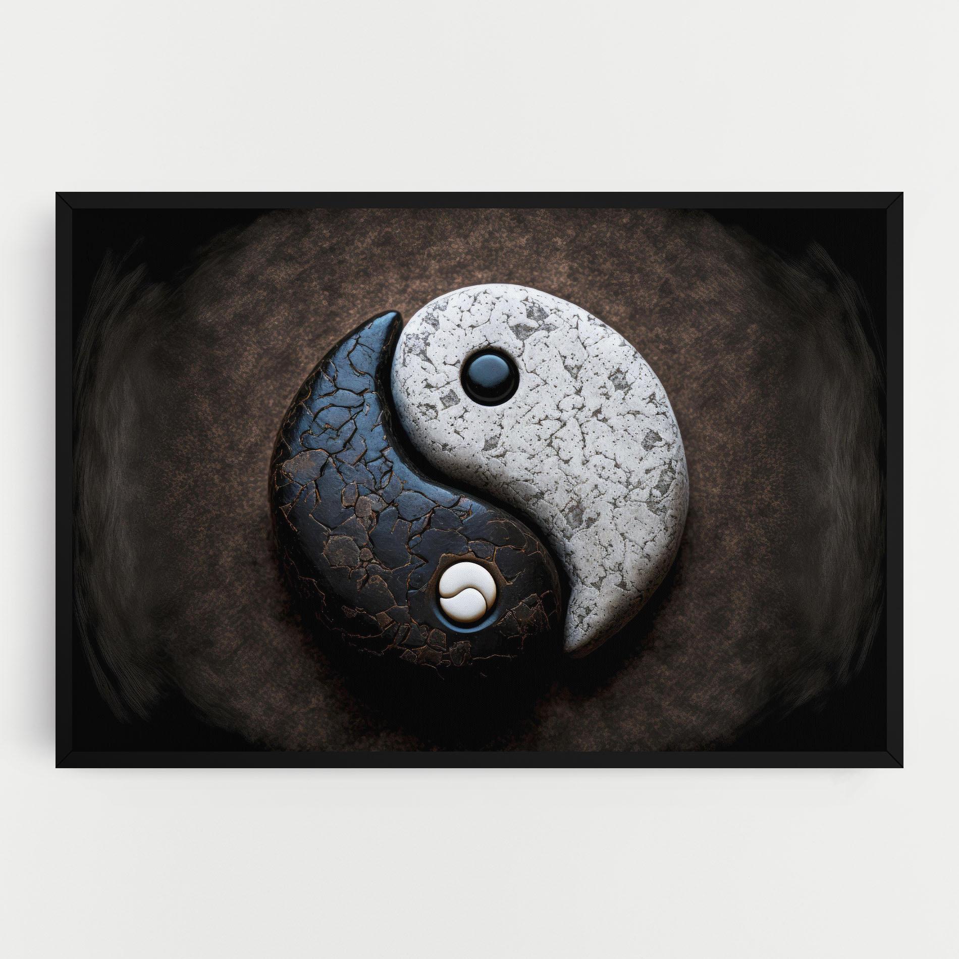 Leinwandbild Black Stone Yinyang mockup 0