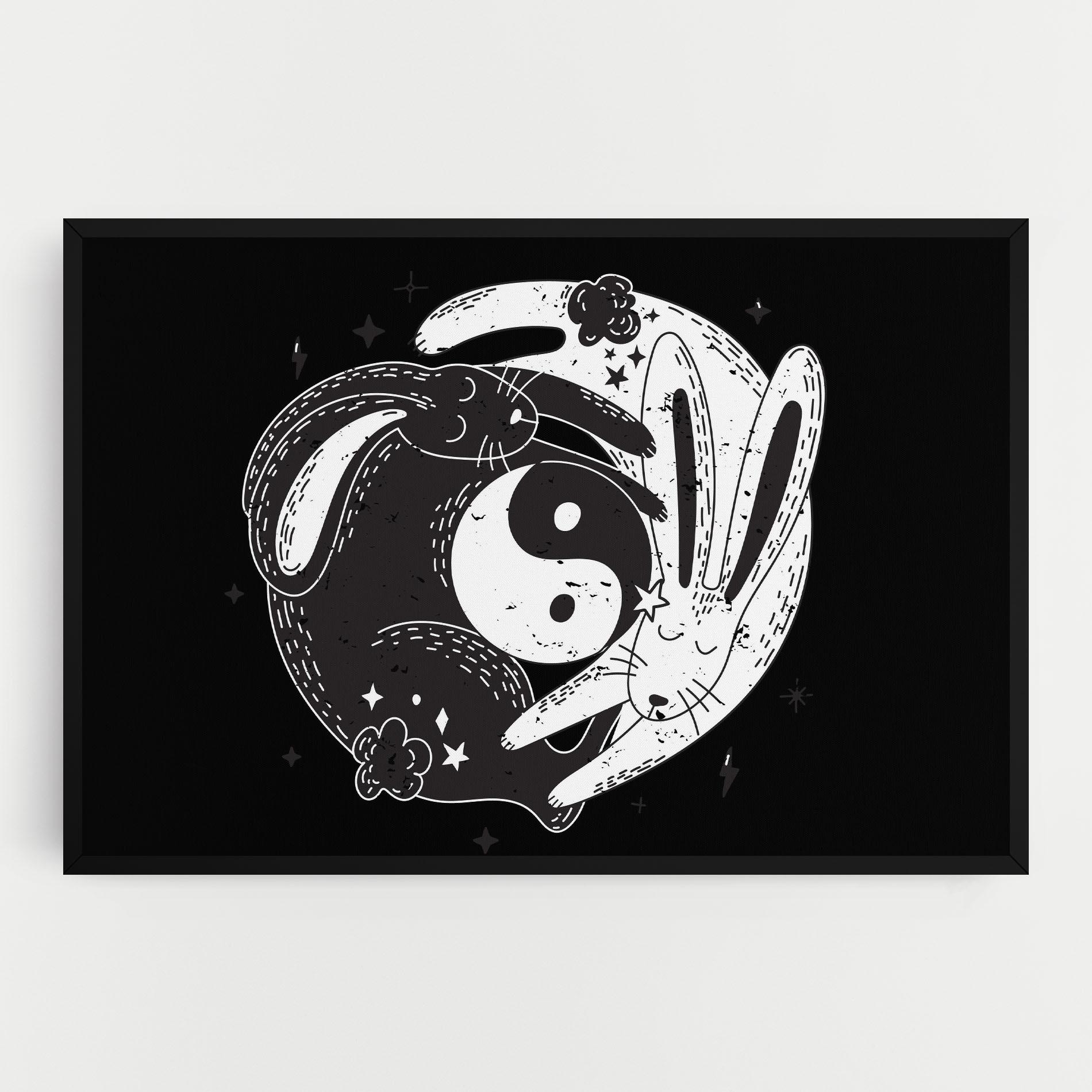 Leinwandbild Bunny Yinyang mockup 0