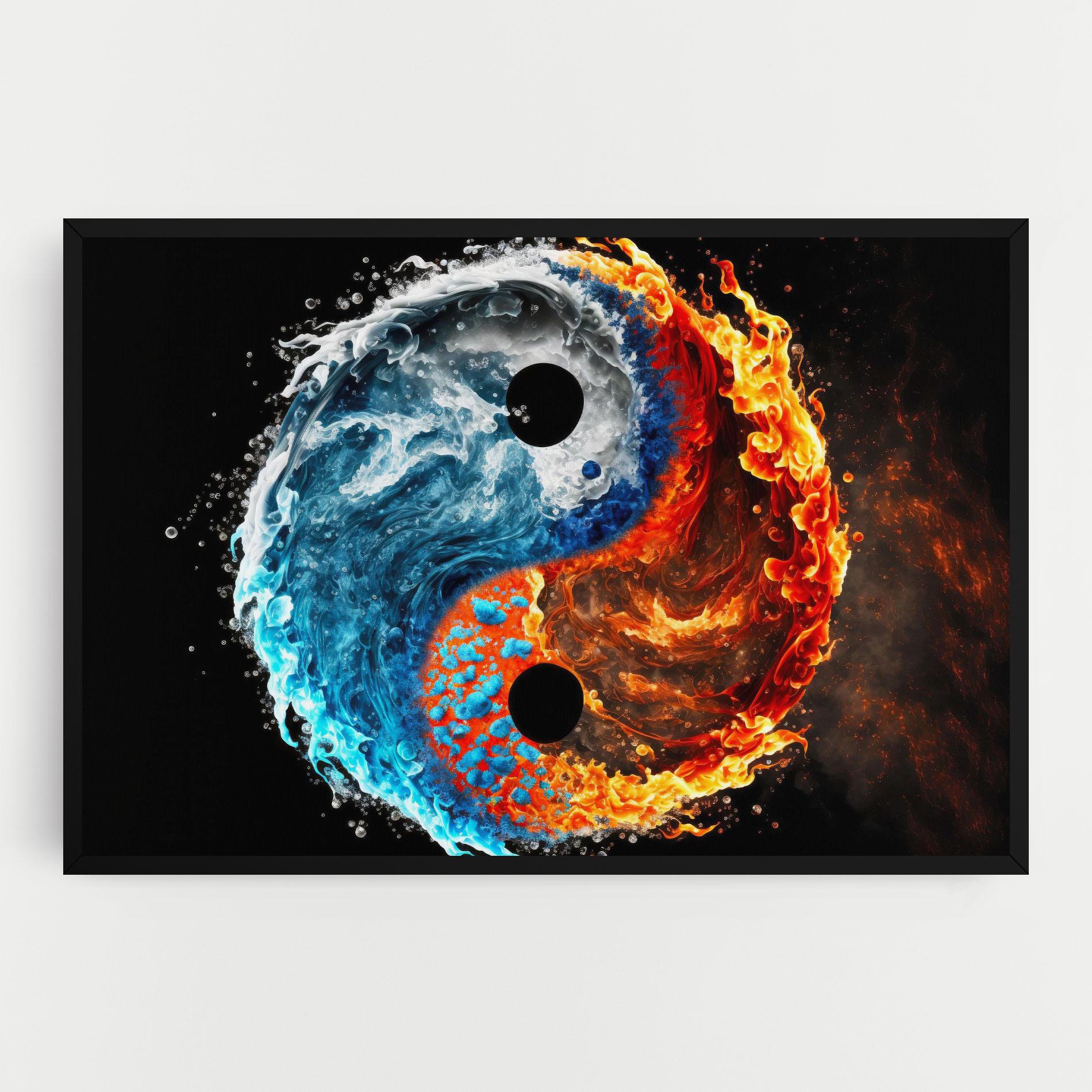 Leinwandbild Fire Water Yin Yang mockup 0