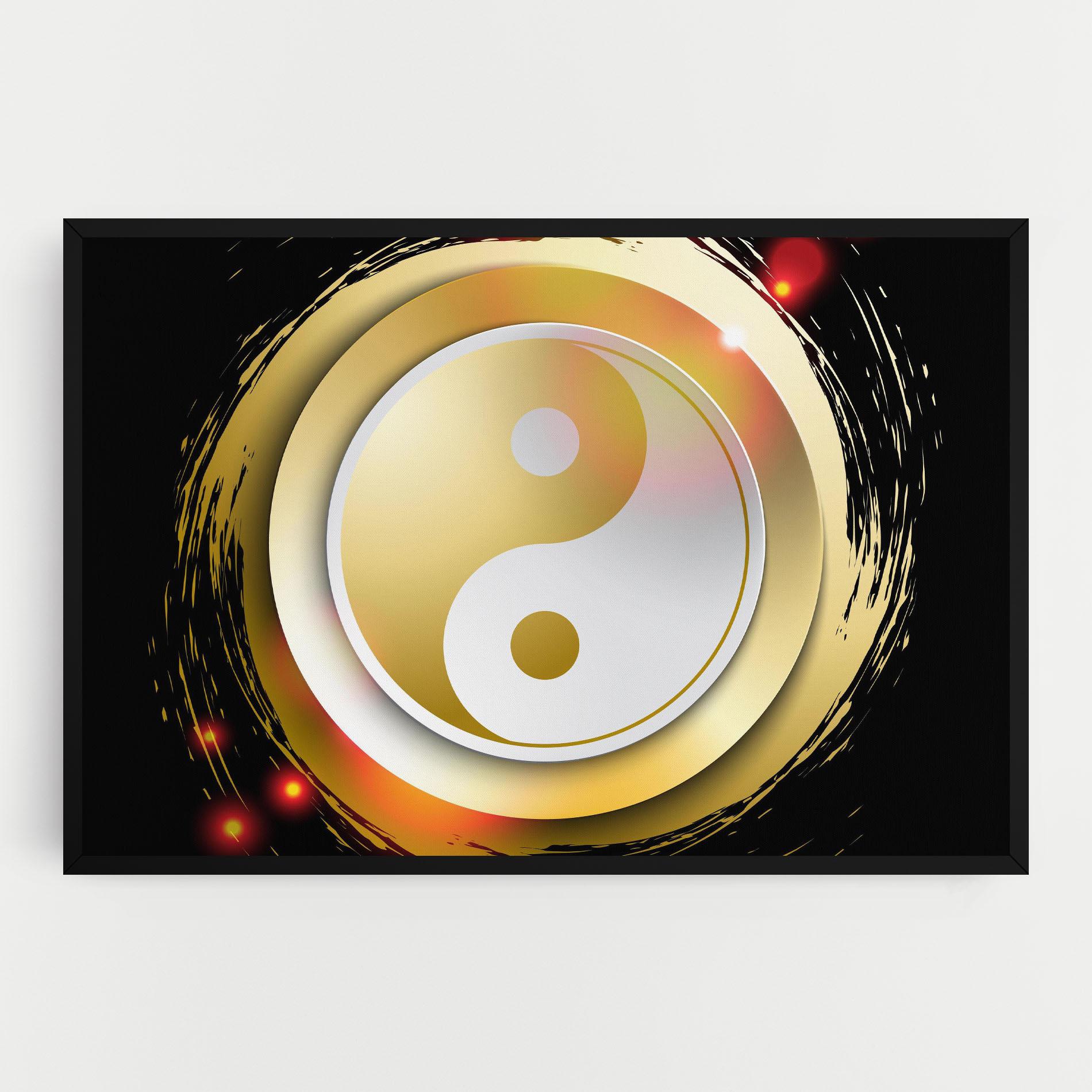 Leinwandbild Gold Light Yinyang mockup 0