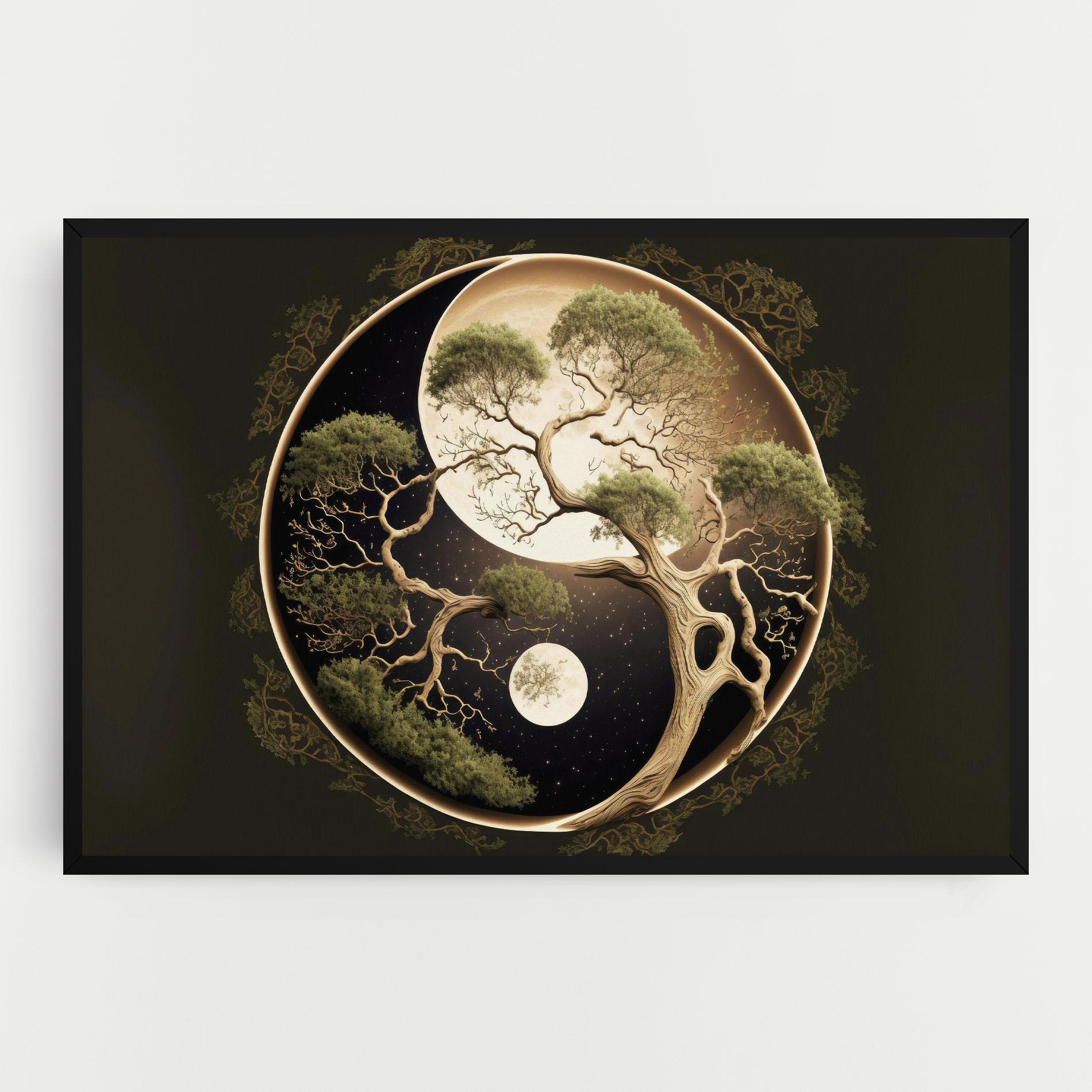 Leinwandbild Green Tree Yinyang mockup 0