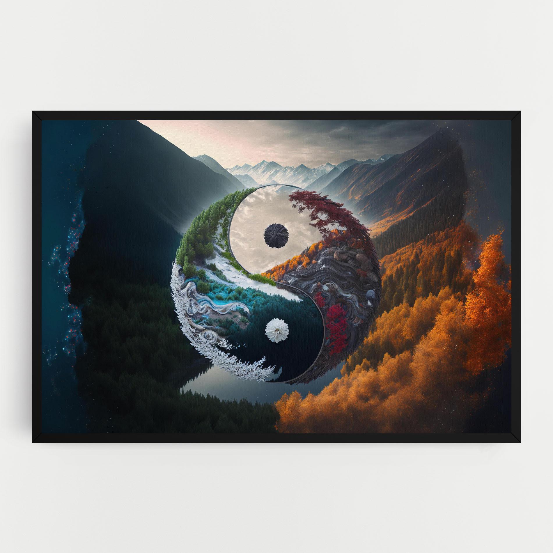 Leinwandbild Mountain Yinyang mockup 0
