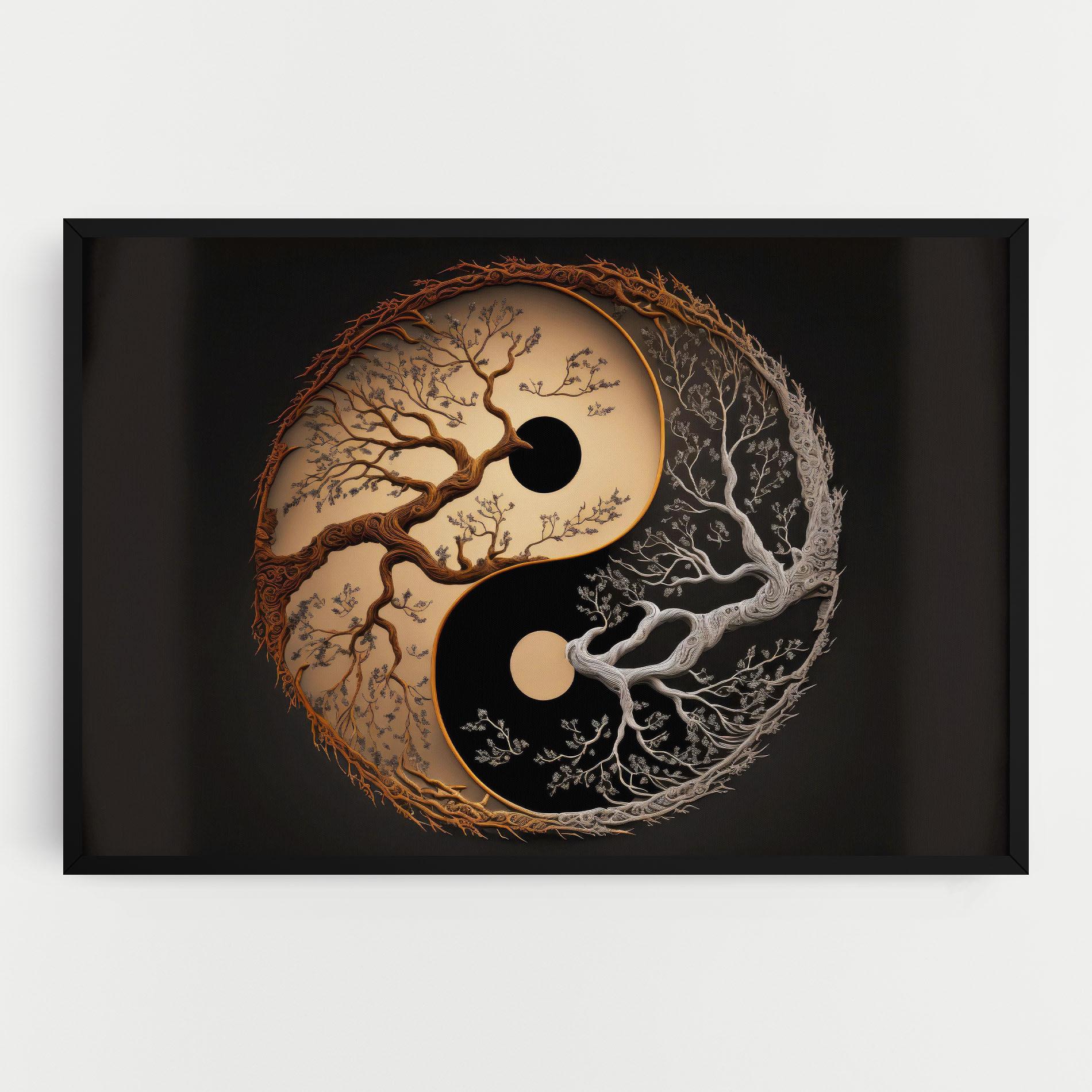 Leinwandbild Old Tree Yinyang mockup 0