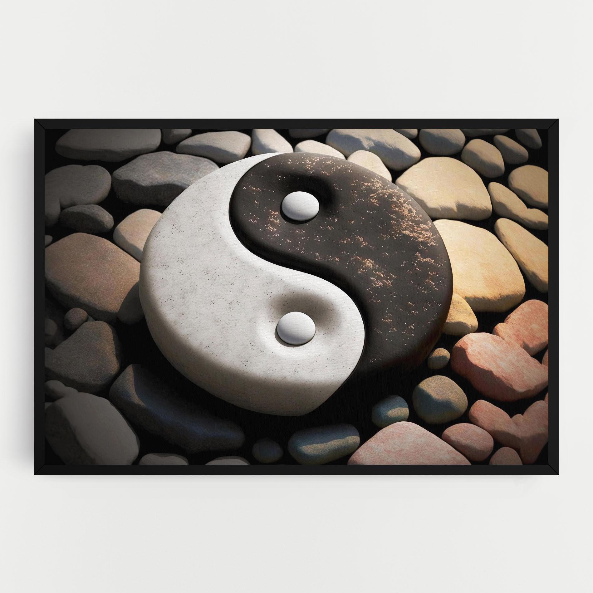 Leinwandbild Stone Yinyang mockup 0