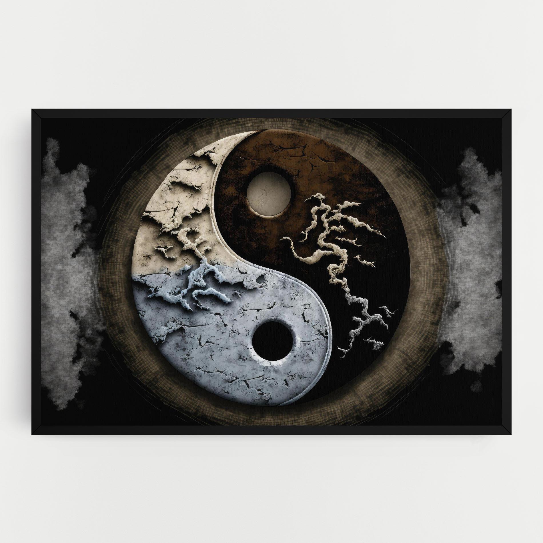 Leinwandbild Vintage Yinyang mockup 0
