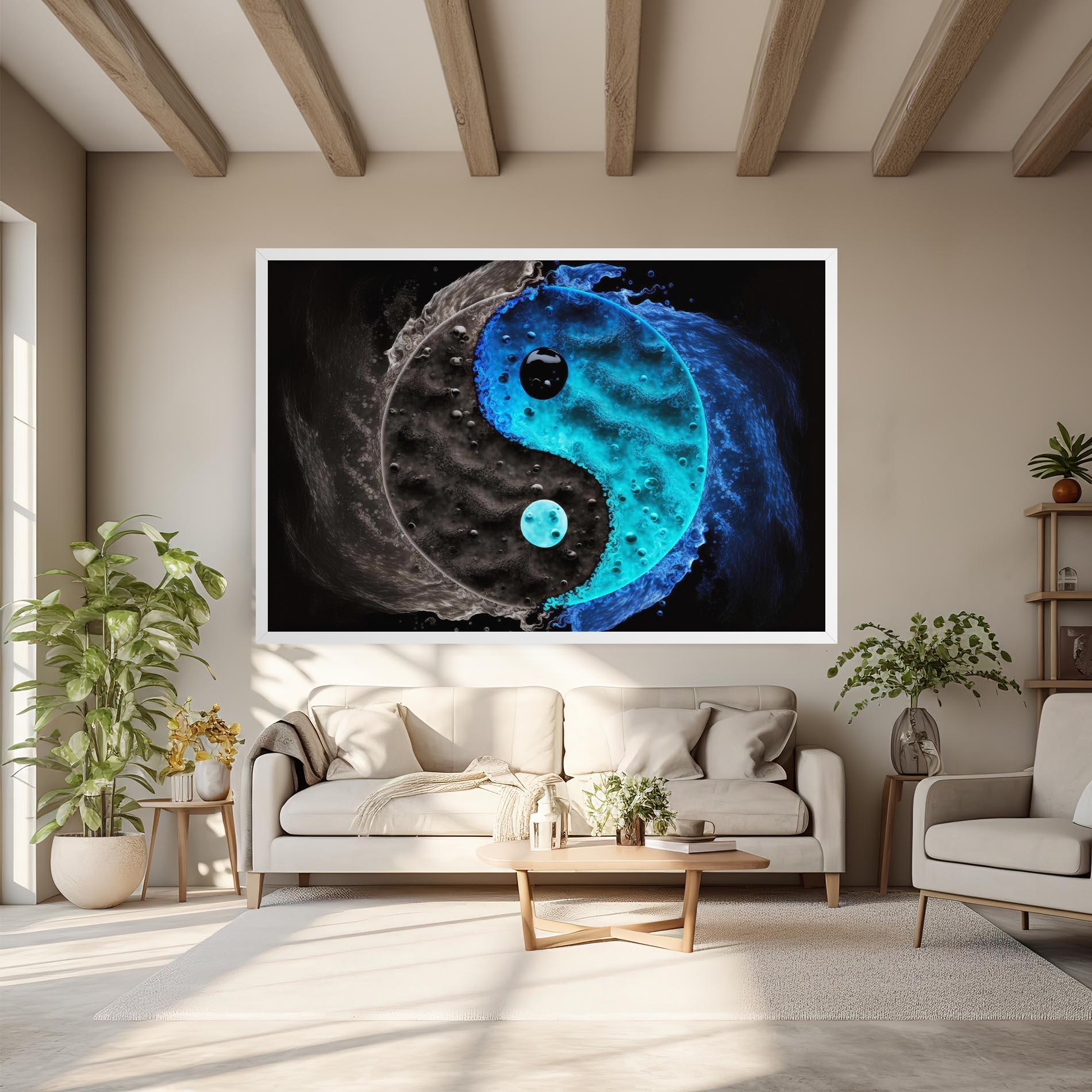 Leinwandbild Blue Water Yinyang mockup 6