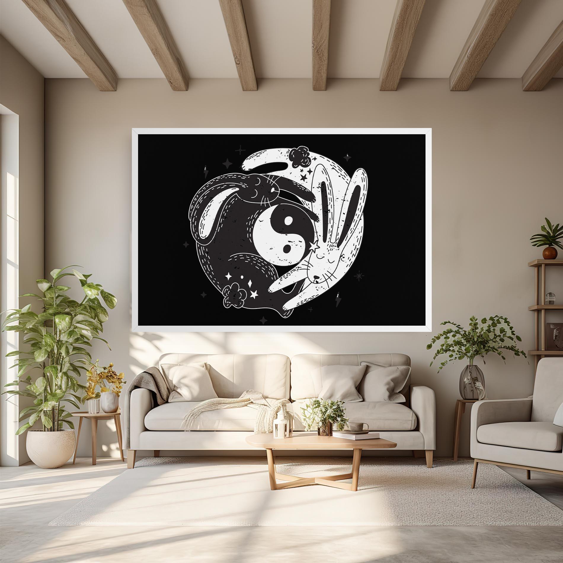 Leinwandbild Bunny Yinyang mockup 6