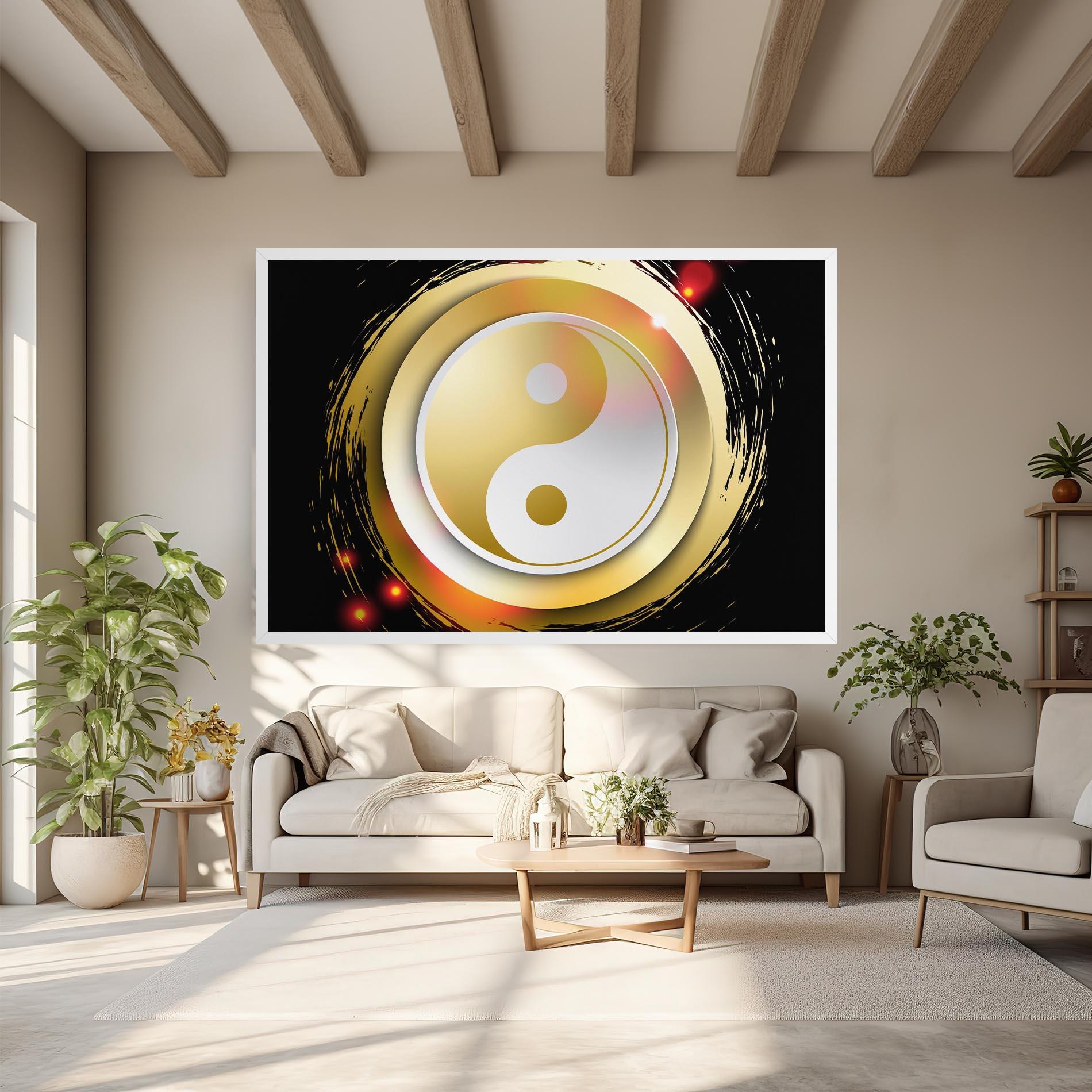 Leinwandbild Gold Light Yinyang mockup 6