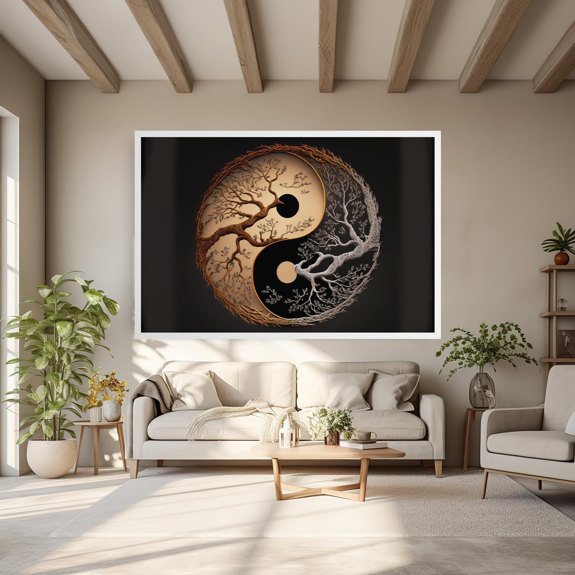 Leinwandbild Old Tree Yinyang mockup 6