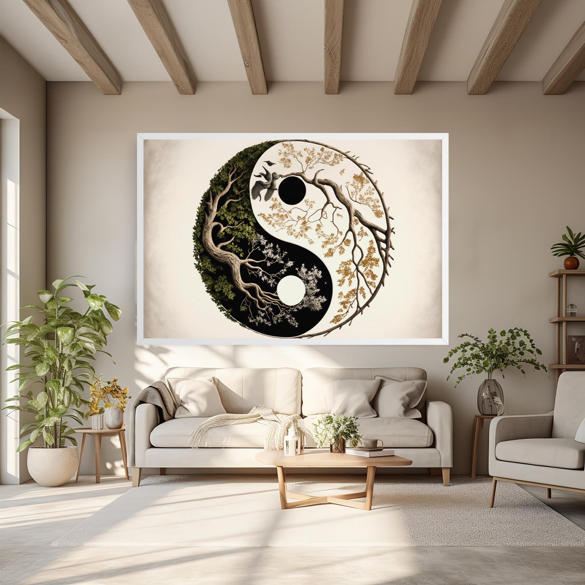 Leinwandbild Tree Yinyang mockup 6