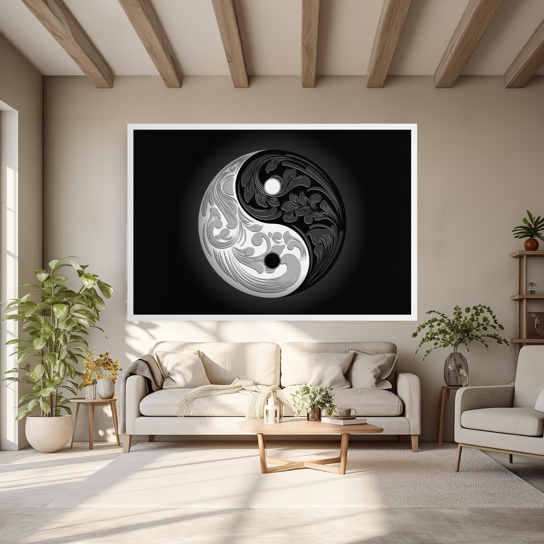 Leinwandbild Yinyang Grey mockup 6