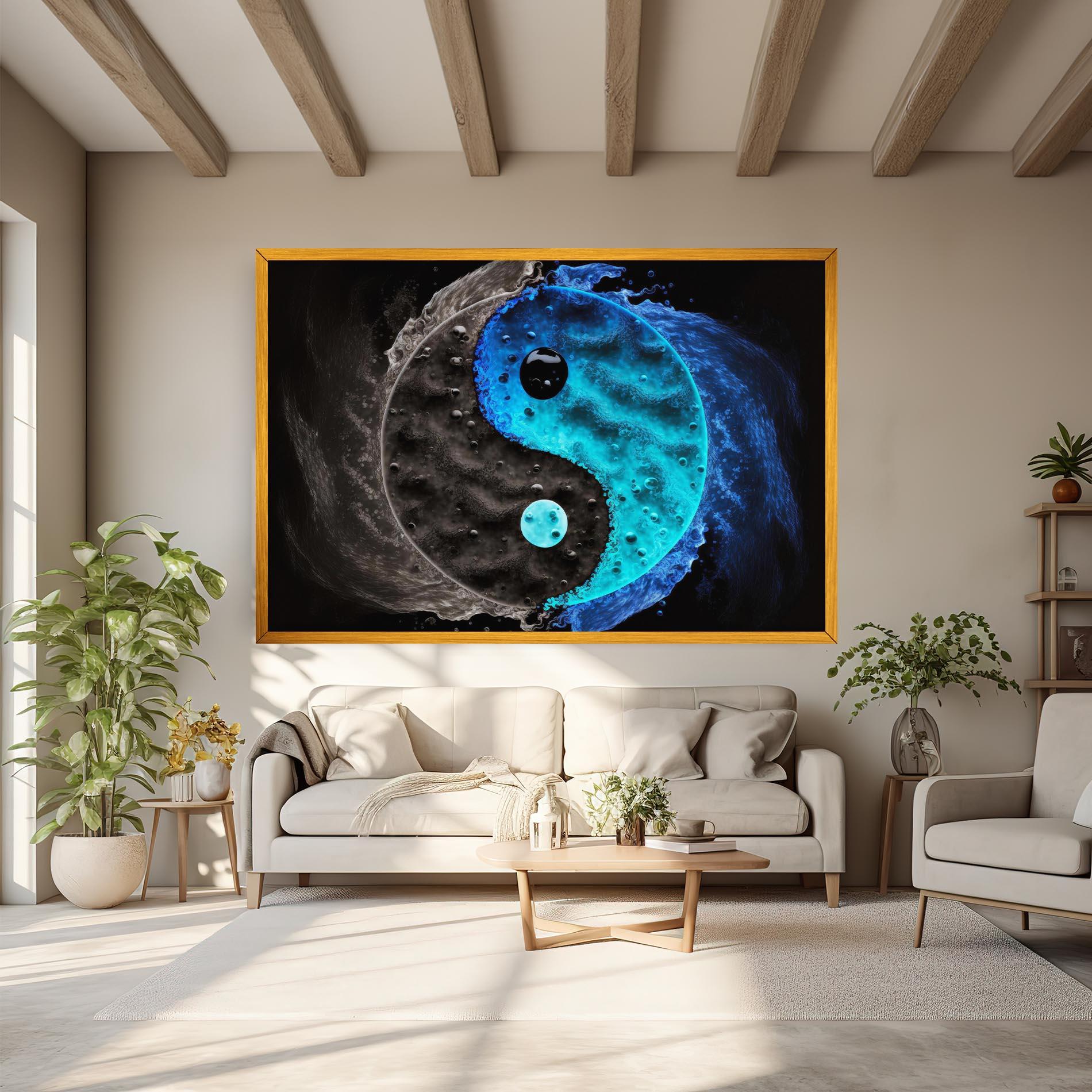 Leinwandbild Blue Water Yinyang mockup 6