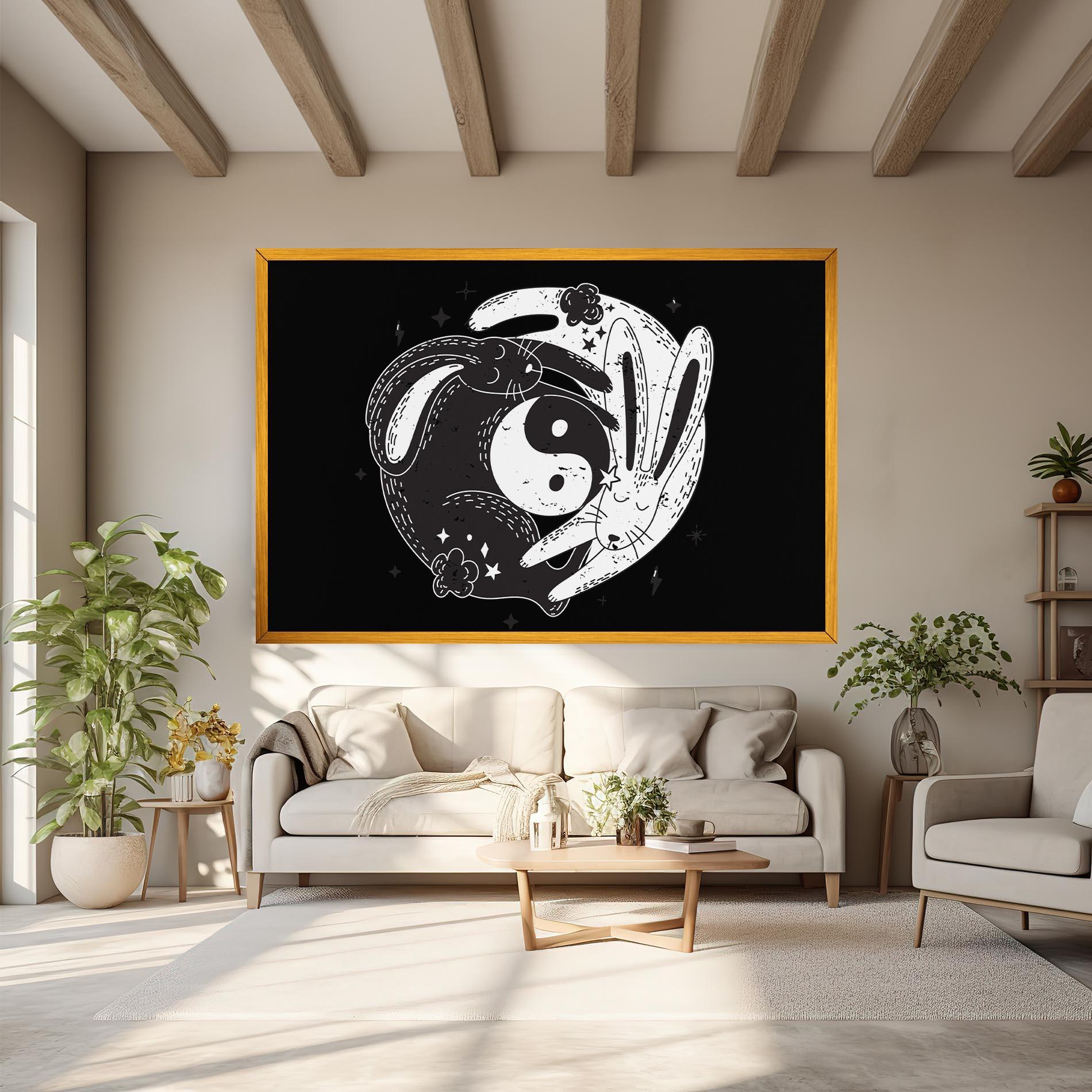 Leinwandbild Bunny Yinyang mockup 6