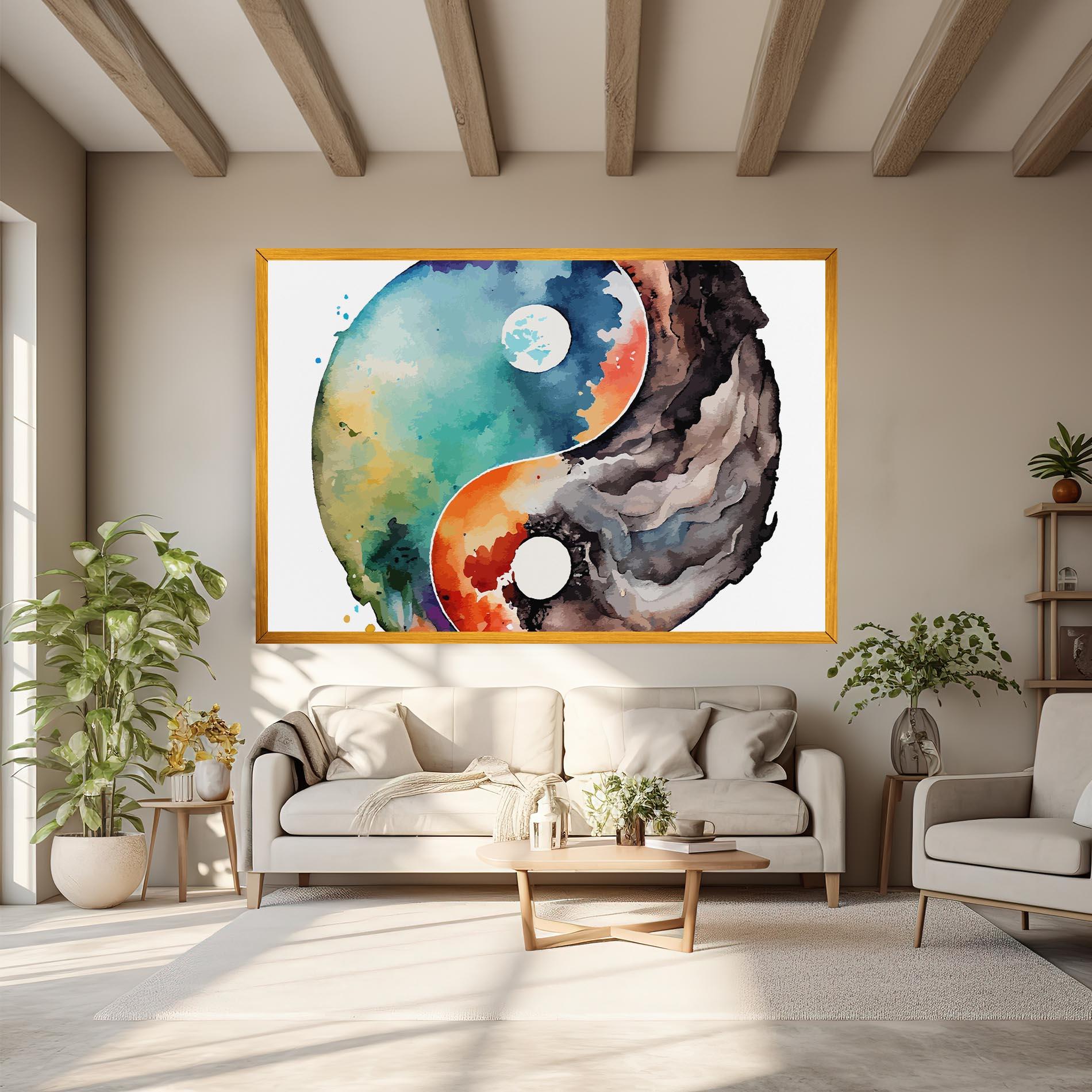 Leinwandbild Earth Yinyang Art mockup 6