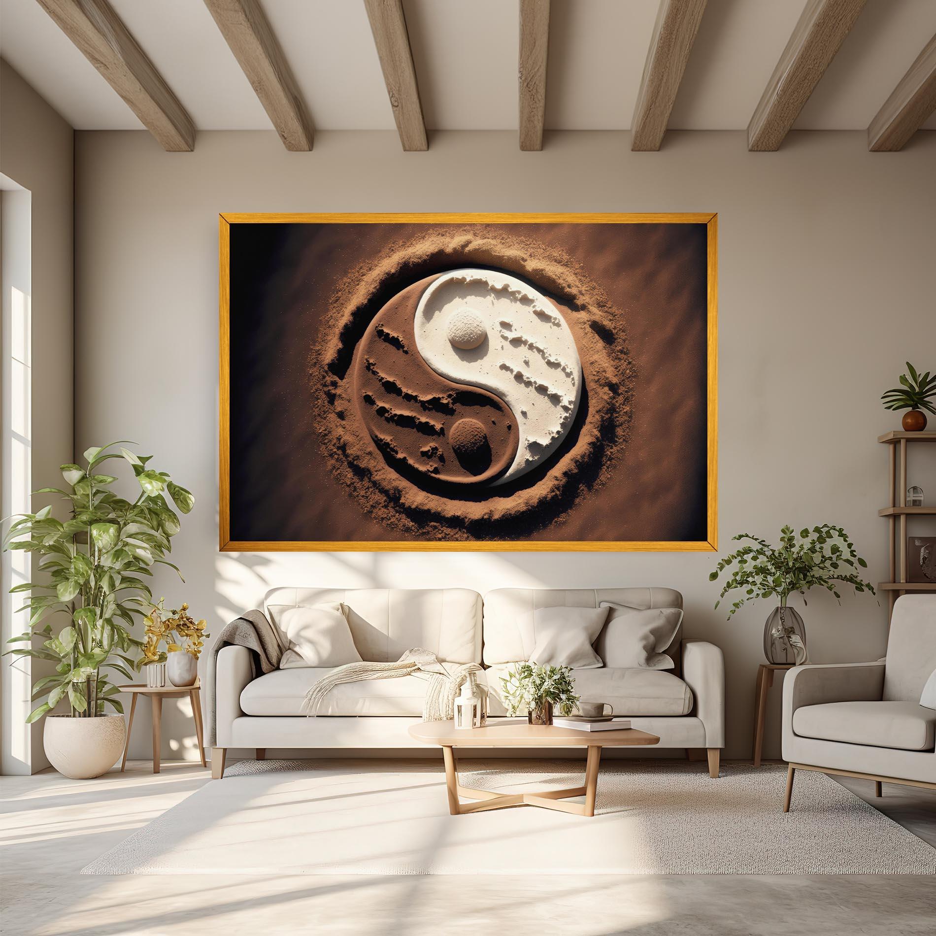 Leinwandbild Earth Yinyang mockup 6