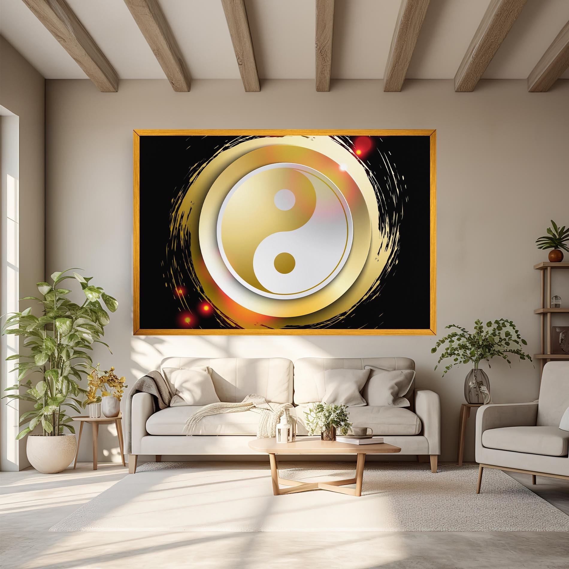 Leinwandbild Gold Light Yinyang mockup 6